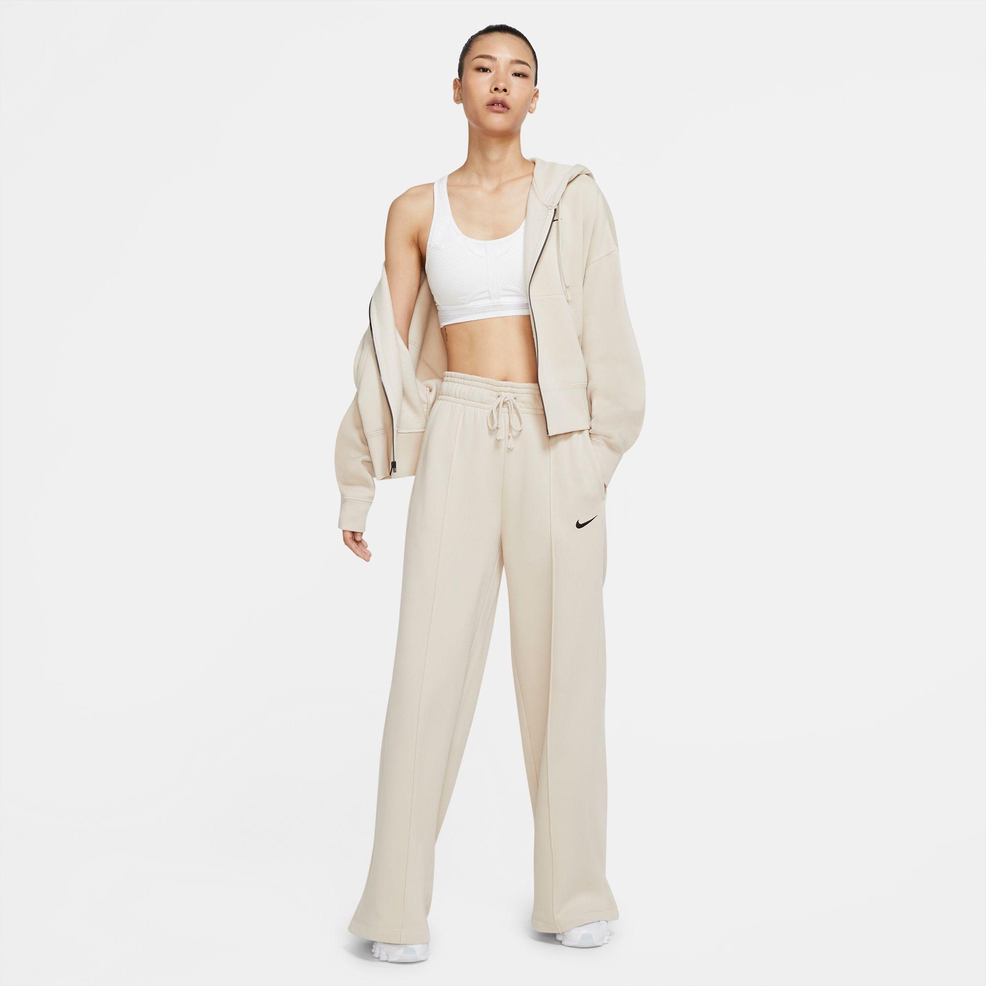 nike fleece wide leg pants