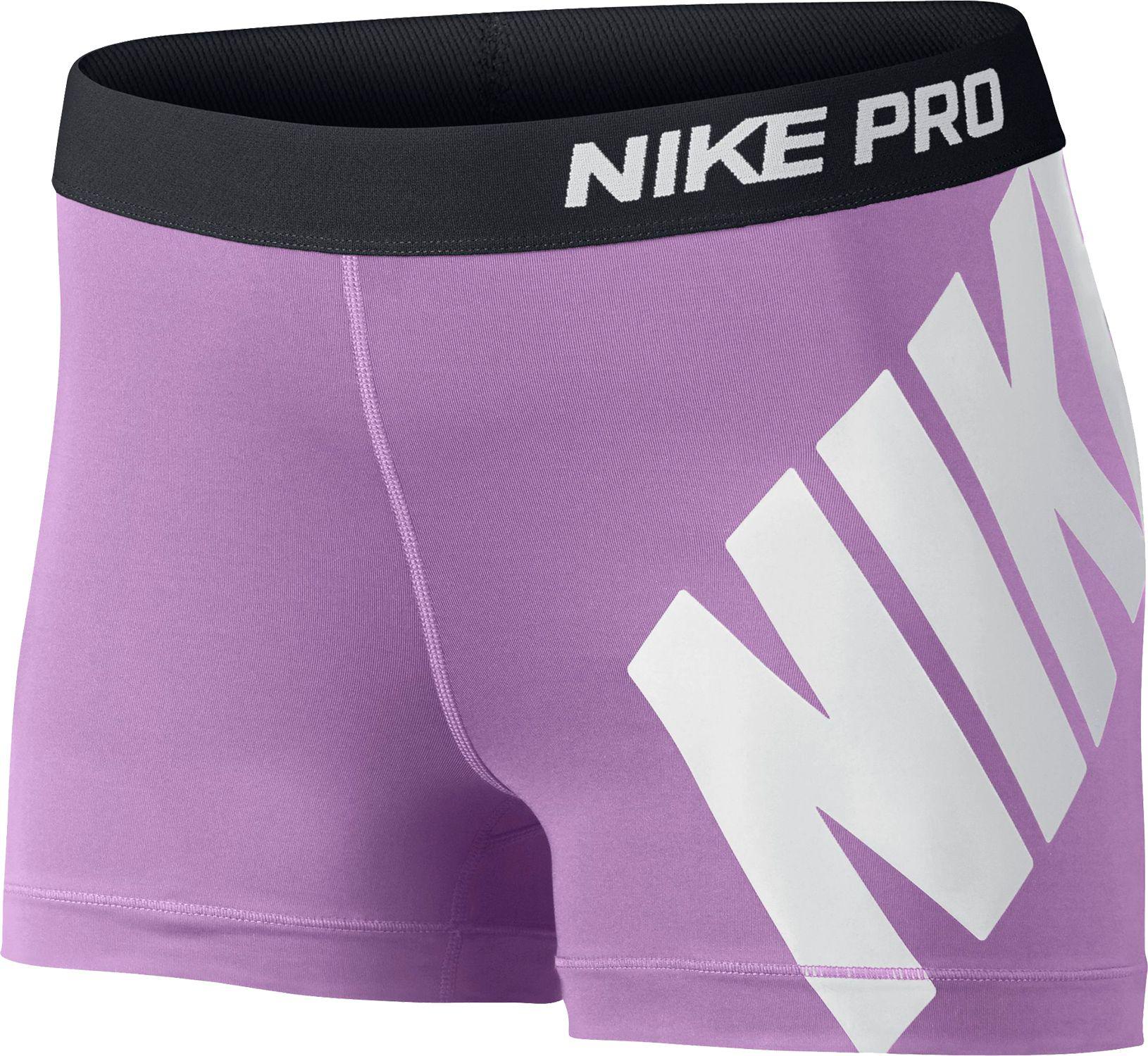 purple nike pro shorts