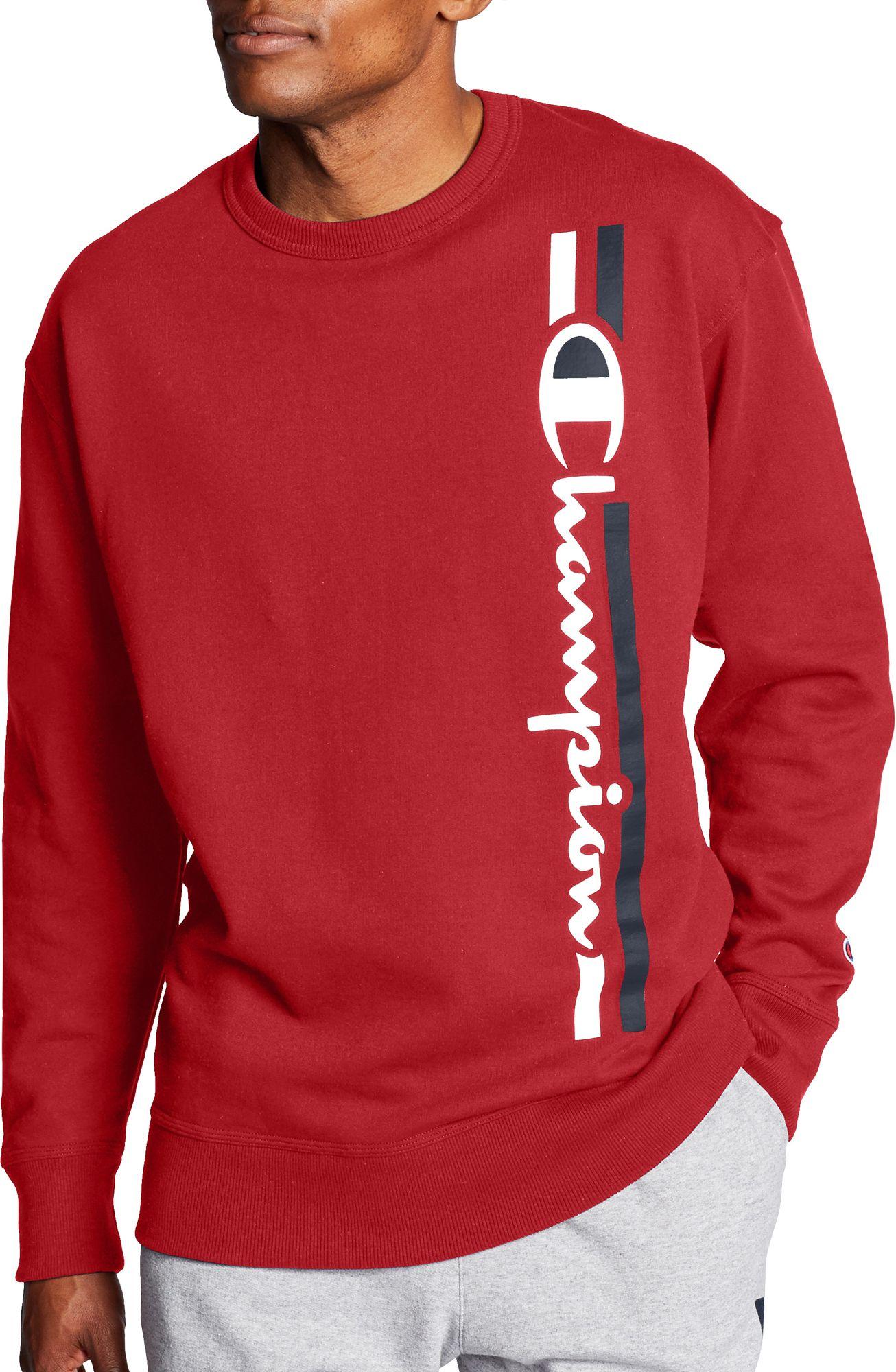 champion vertical logo hoodie sweatshirt