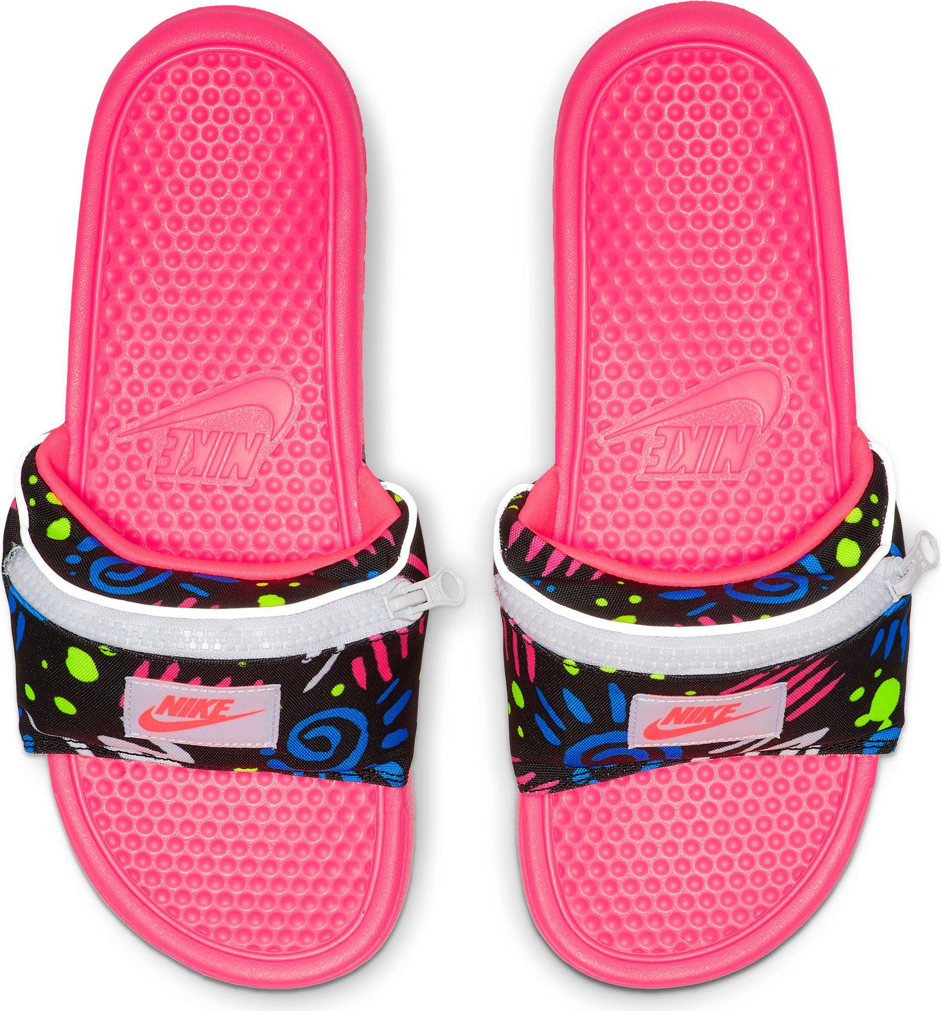 Nike Benassi Jdi Fanny Pack Printed Slide in Pink/Black (Pink) for 