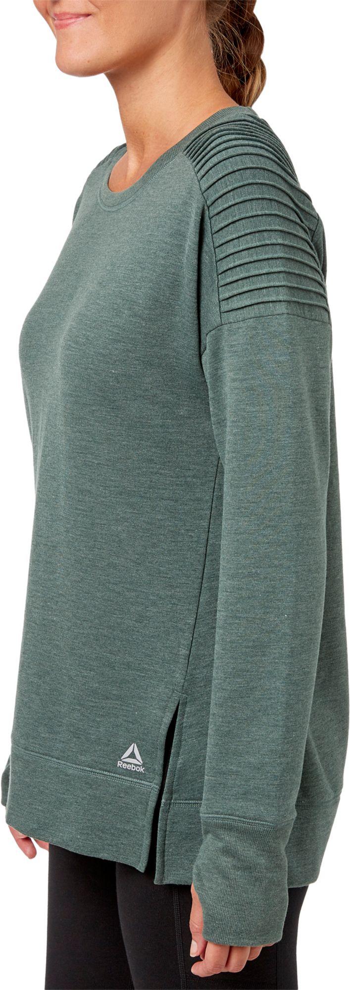 reebok women's side slit fleece sweatshirt