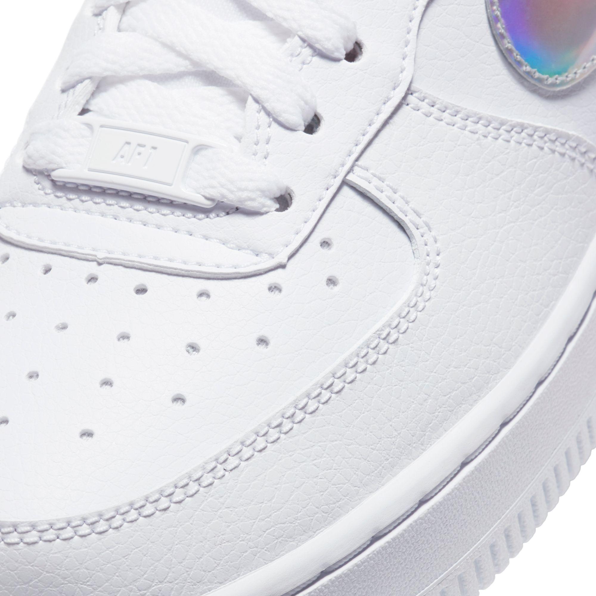 white and iridescent air force 1