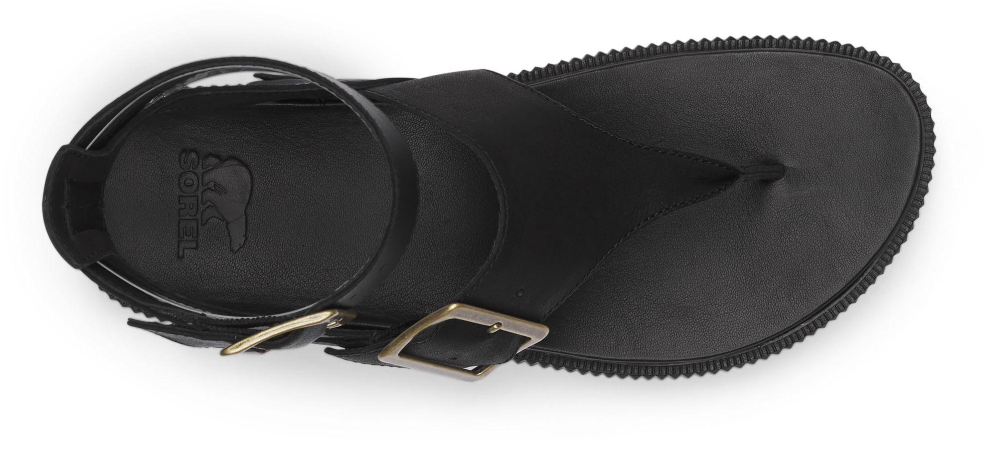 Sorel Rubber Roaming T-strap Sandals in Black - Lyst