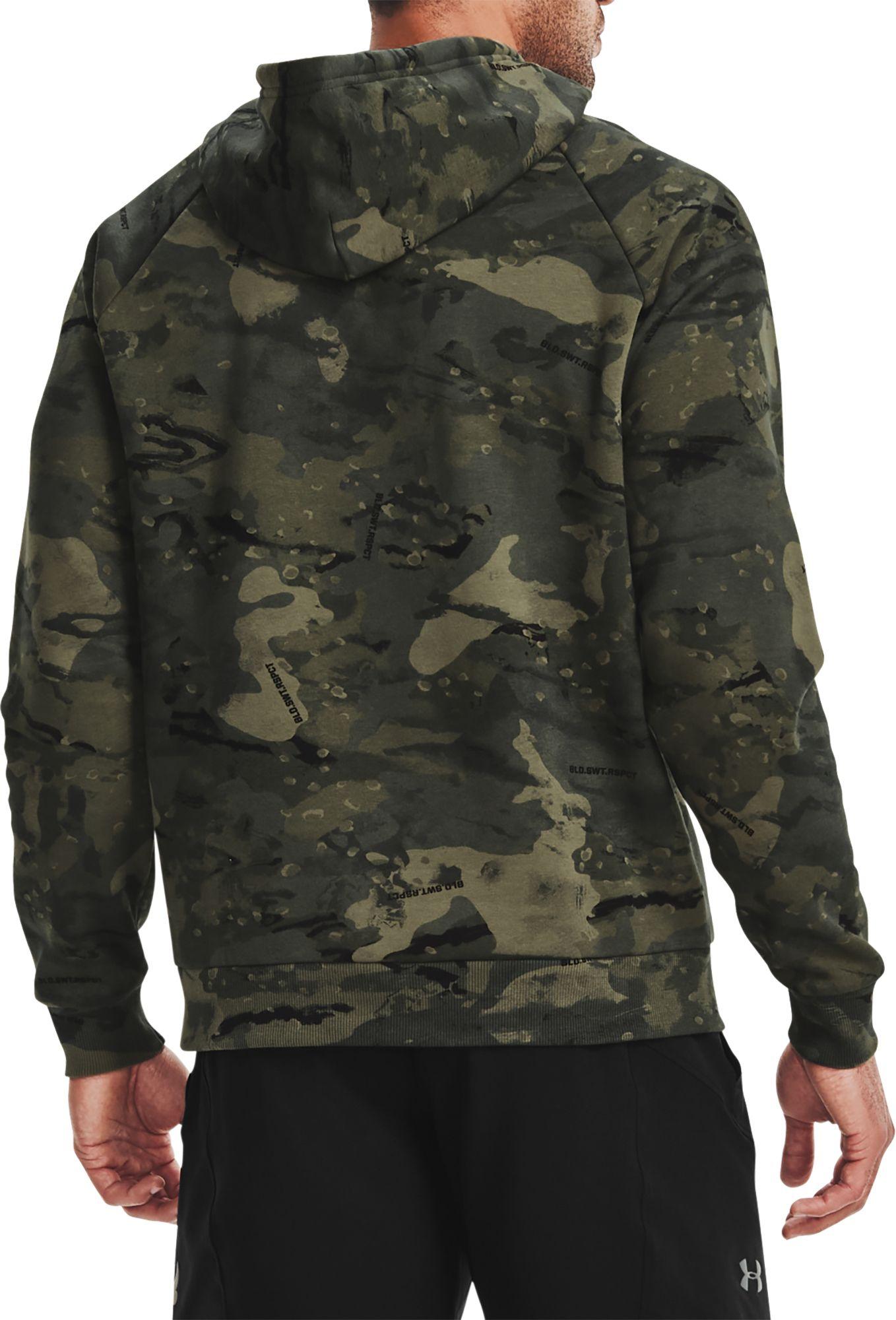 Under Armour Project Rock Veteran's Day Men's Camo Pullover Hoodie Size ...