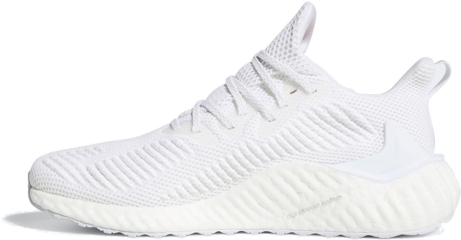 adidas Alphaboost Shoes in White/Silver 