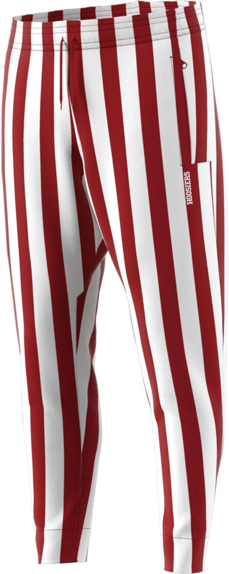 pants with red and white stripe