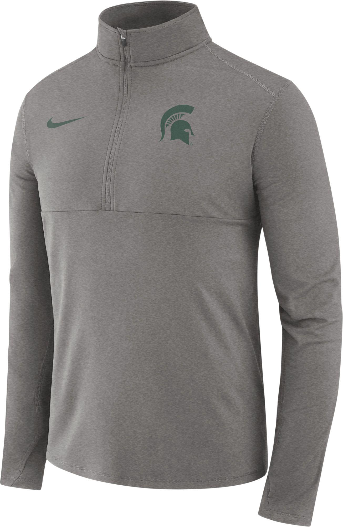 Download Nike Michigan State Spartans Grey Long Sleeve Core Half ...