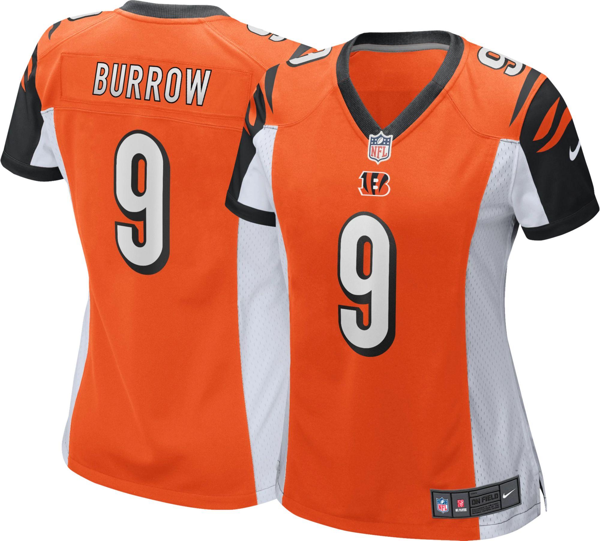 Nike Satin Cincinnati Bengals Joe Burrow 9 Orange Game