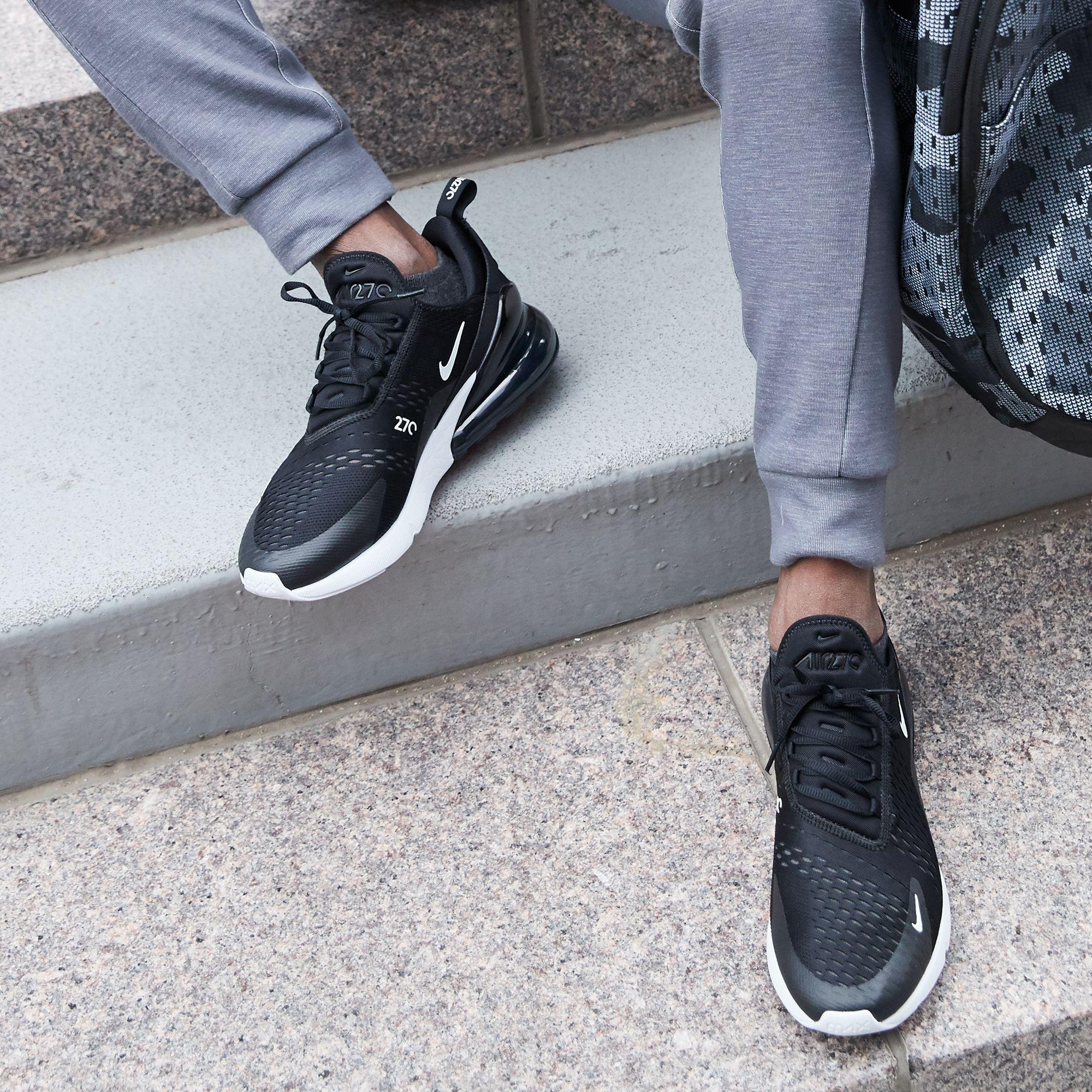 nike men's air max 270 shoes black/blue nike men's air max 270 shoes black/blue