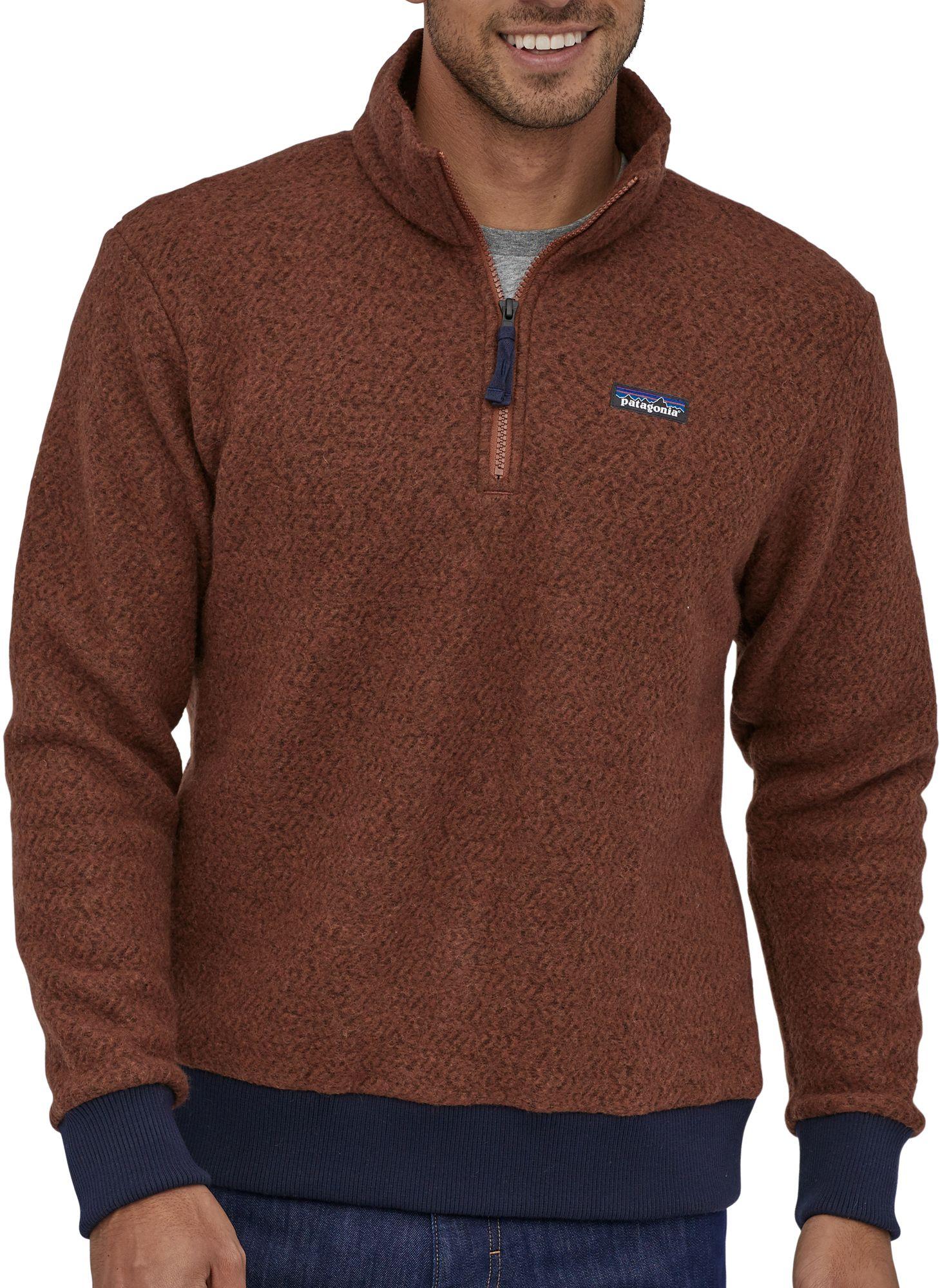 Patagonia Woolyester Fleece Quarter Zip Pullover Sweater in Brown for ...