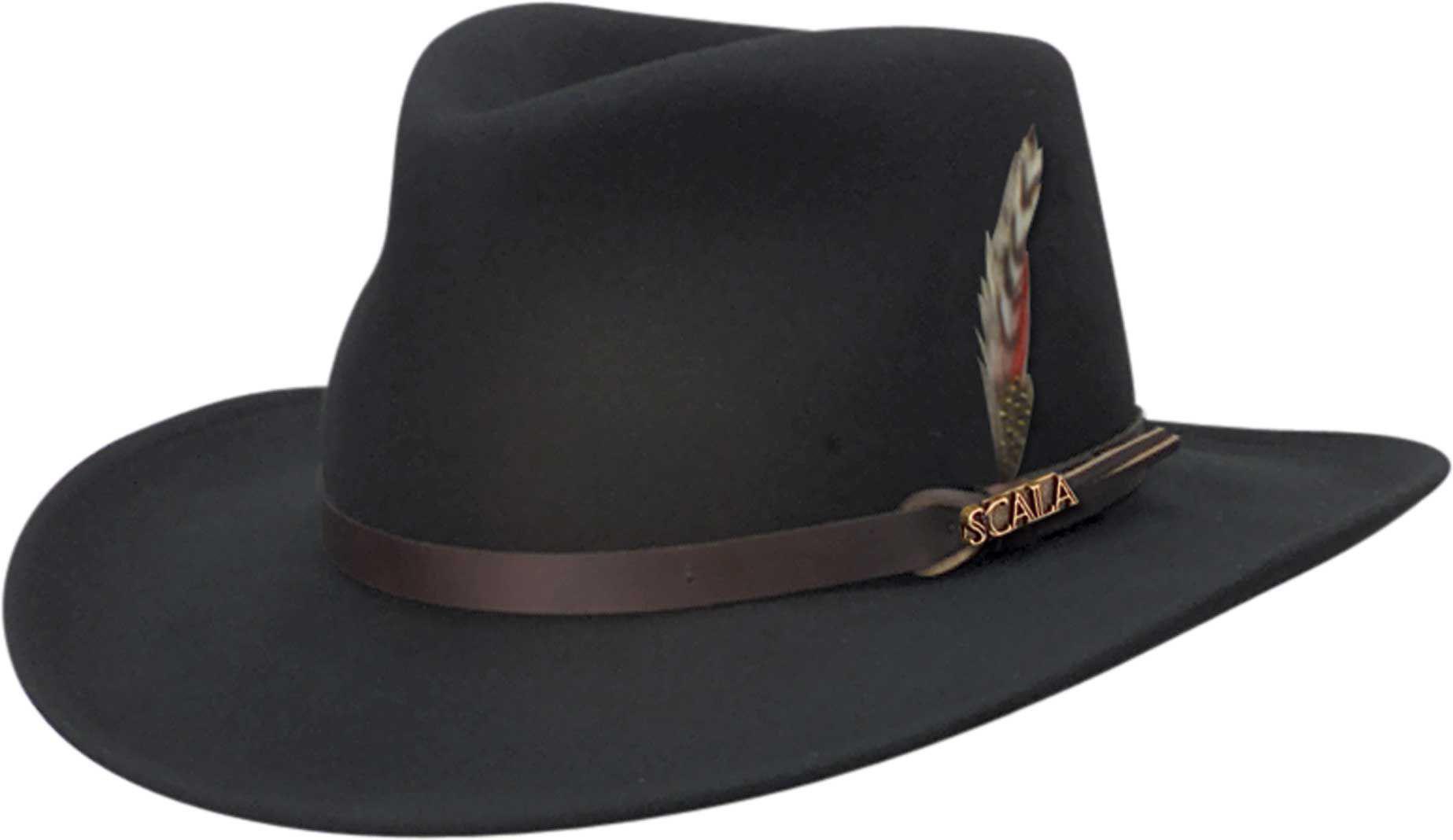 Dorfman Pacific Scala Crushable Felt Outback Hat in Black for Men Lyst