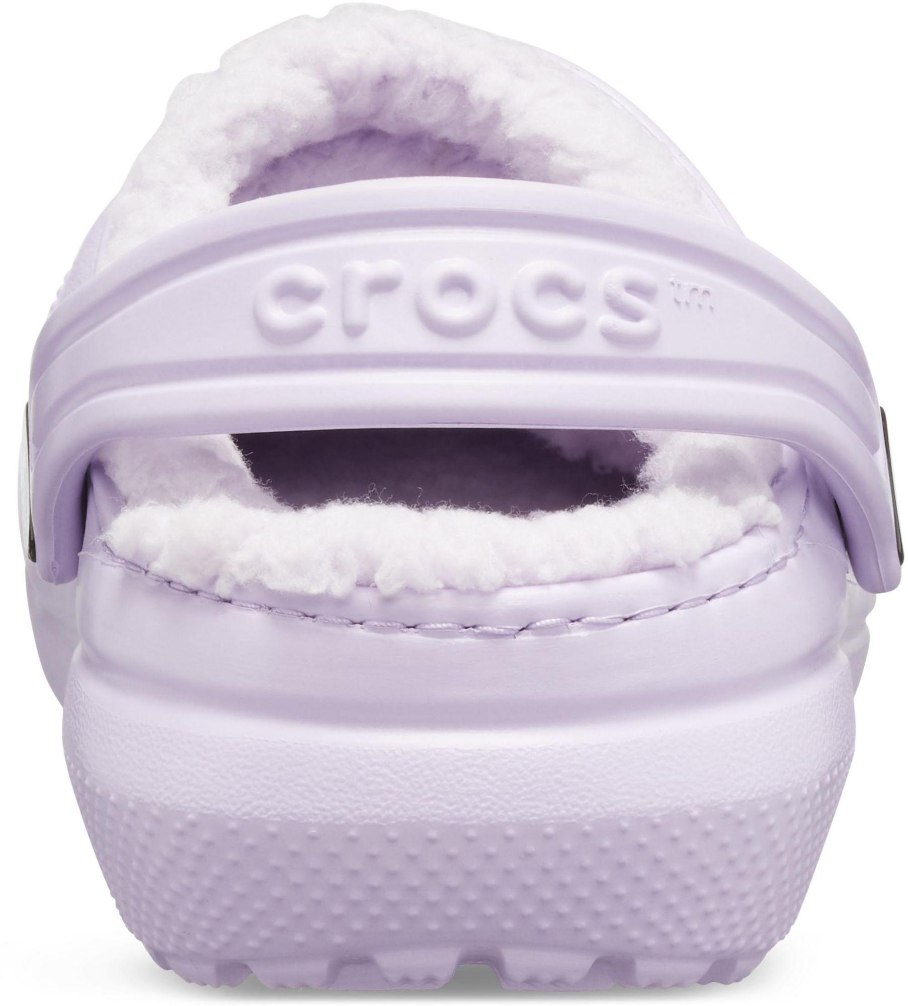 fuzzy crocs lavender