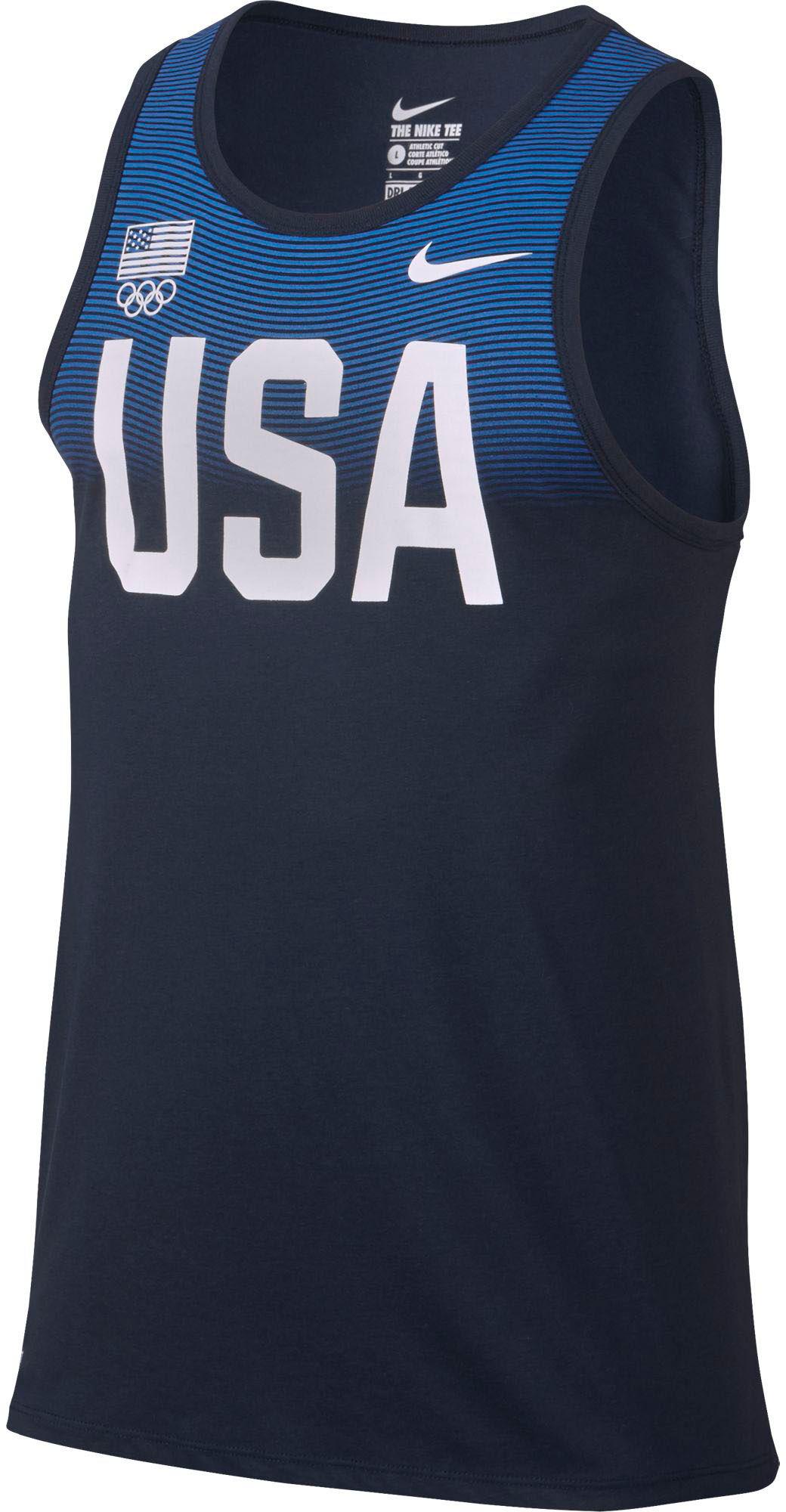 Nike Synthetic Flowmotion Team Usa Usoc Graphic Sleeveless Shirt in Blue for Men Lyst
