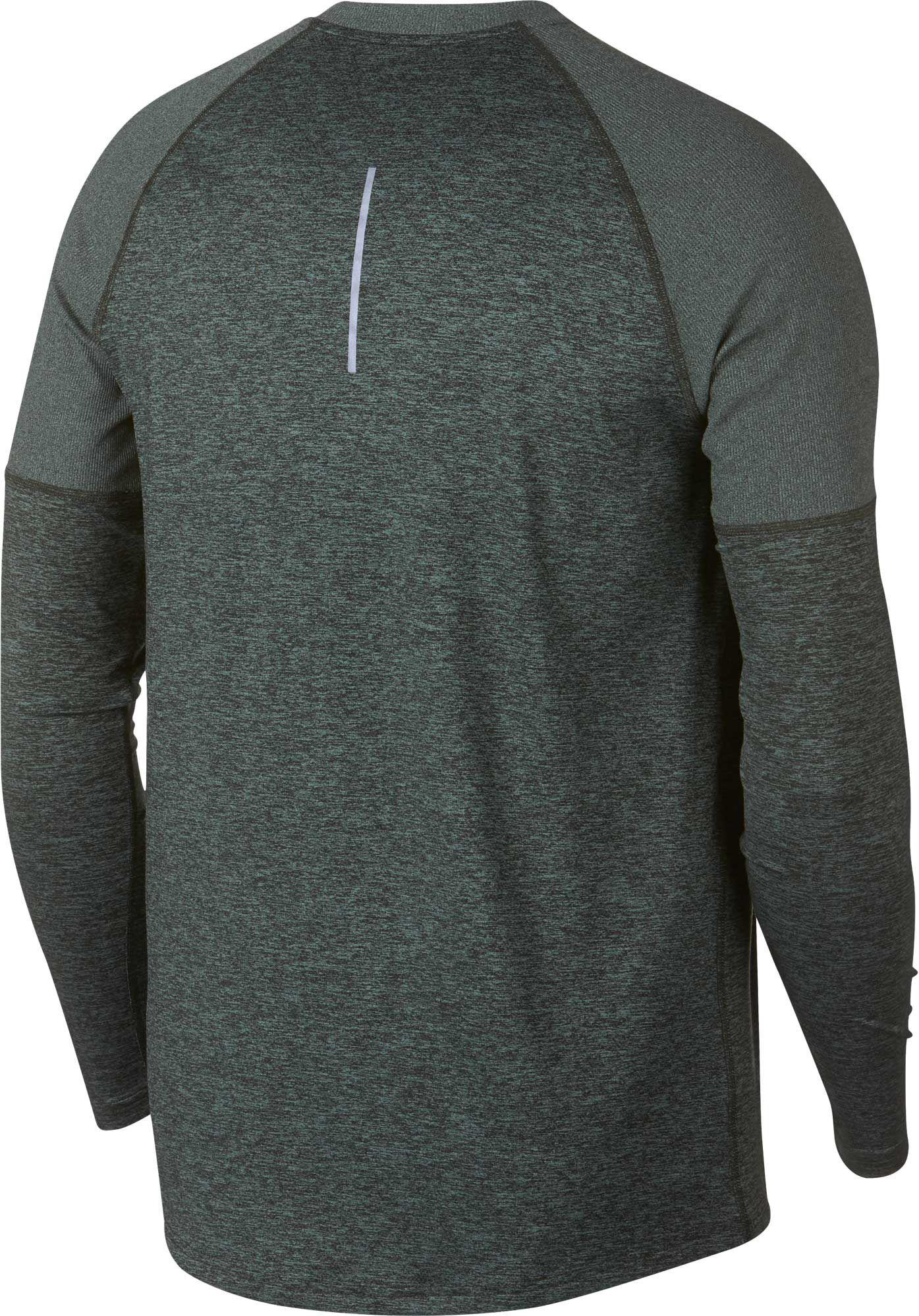 Nike Synthetic Element Crew Running Long Sleeve Tee in Green for Men | Lyst