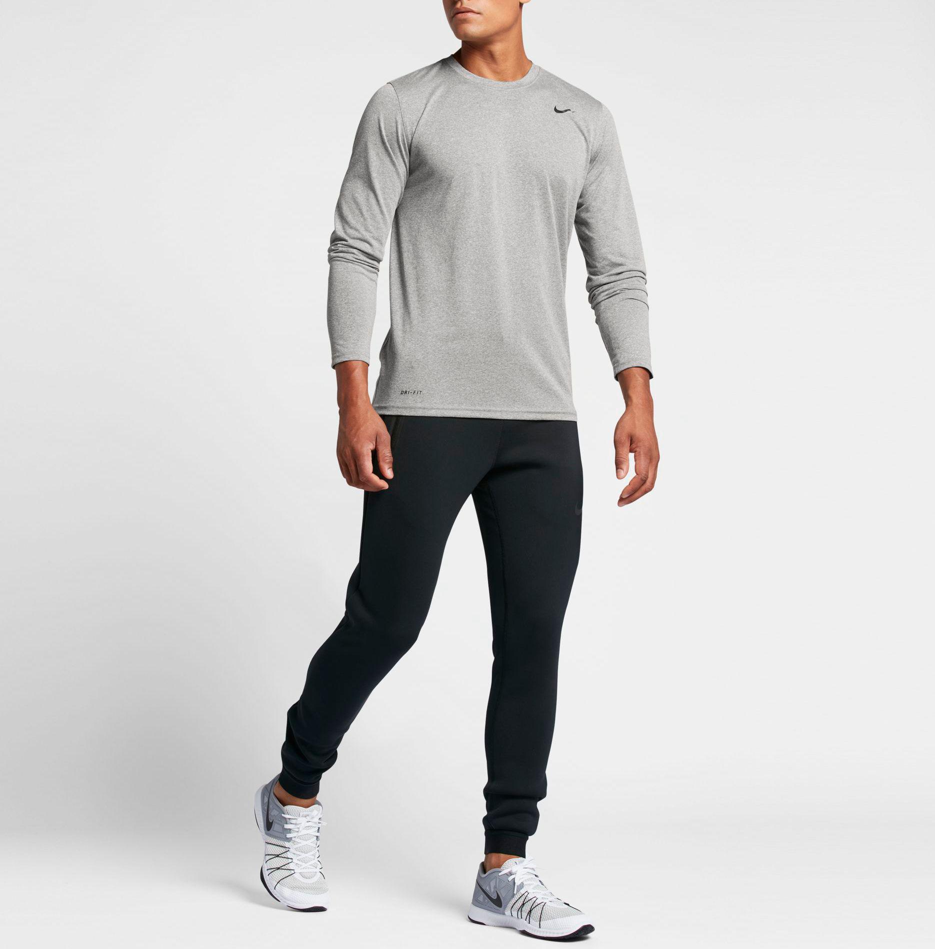 Nike Synthetic Legend Long Sleeve Shirt in dk Grey Heather (Gray) for ...