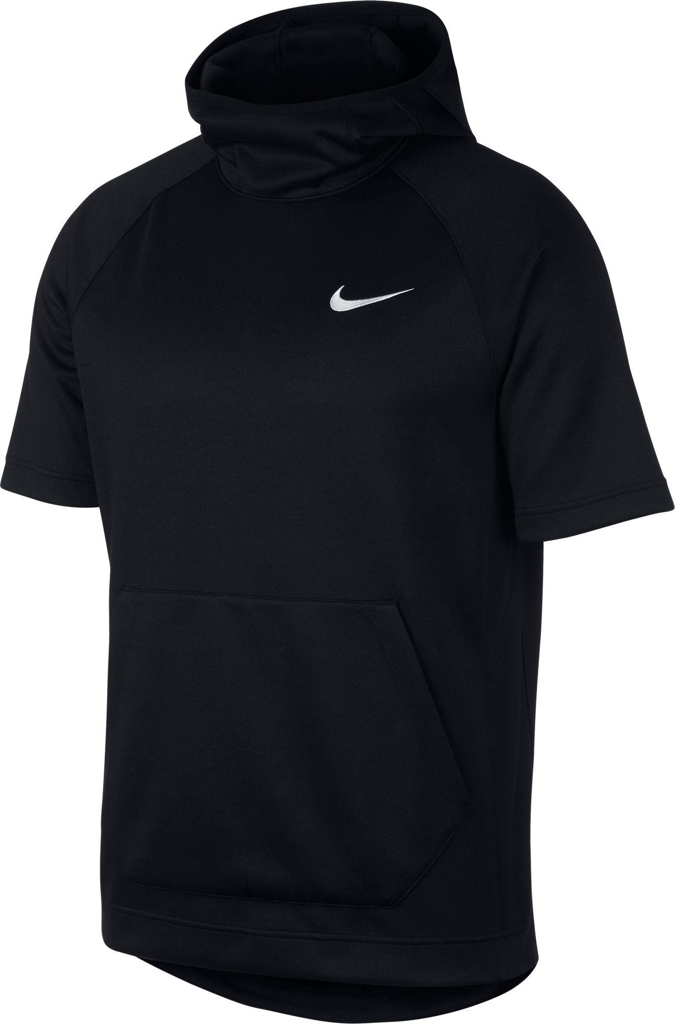 Nike Synthetic Dri-fit Spotlight Short Sleeve Hoodie in Black/White ...