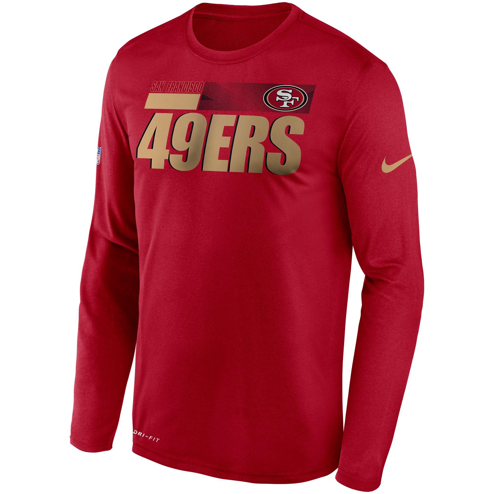 Nike San Francisco 49ers Sideline Long Sleeve T-shirt in Red for Men - Lyst