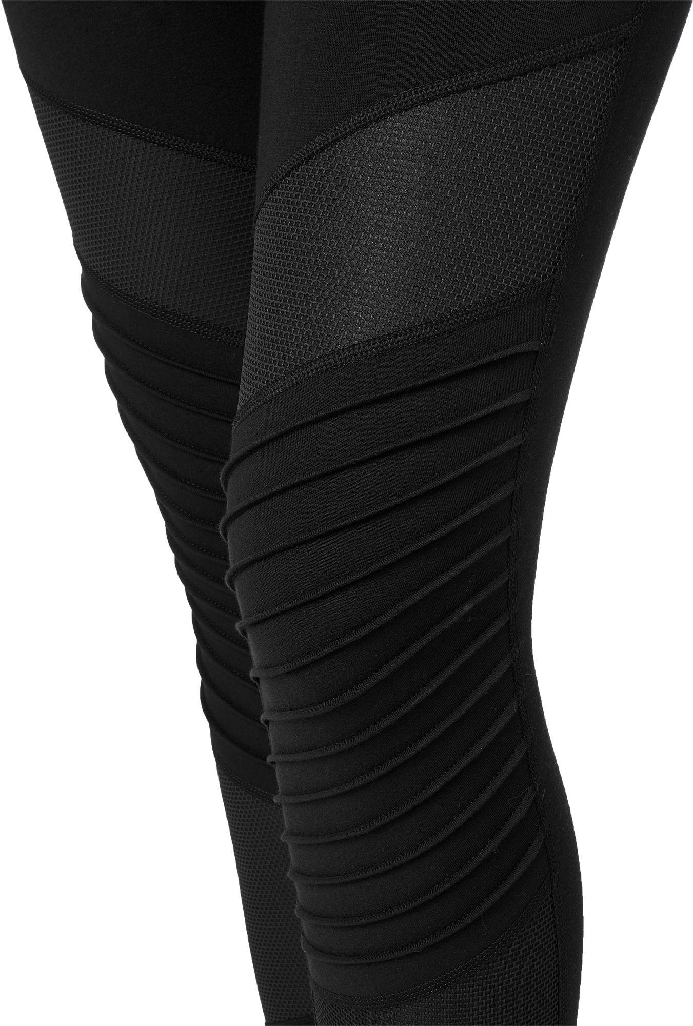 reebok women's stretch cotton moto tights