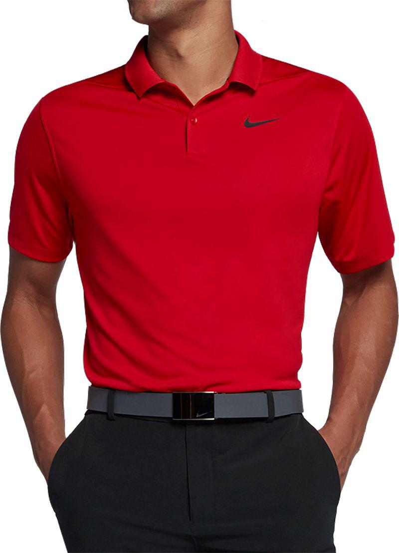 red nike golf polo shirt