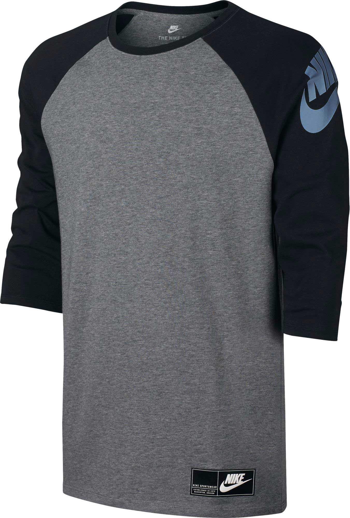 Nike Cotton Sportswear Heavyweight Three Quarter Length Sleeve Shirt in ...