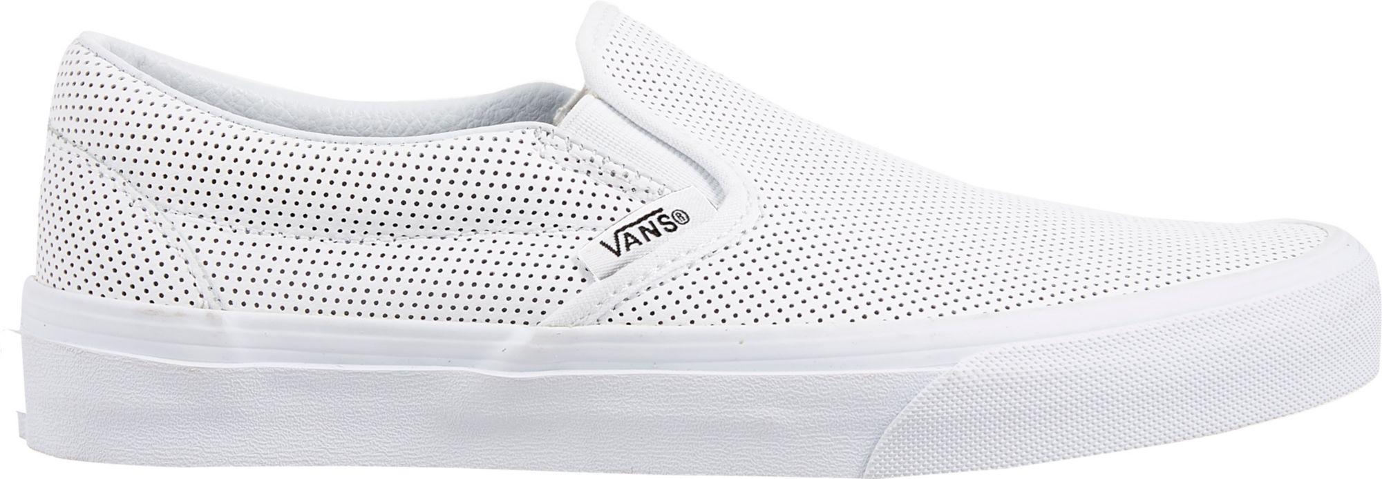 perf leather white vans