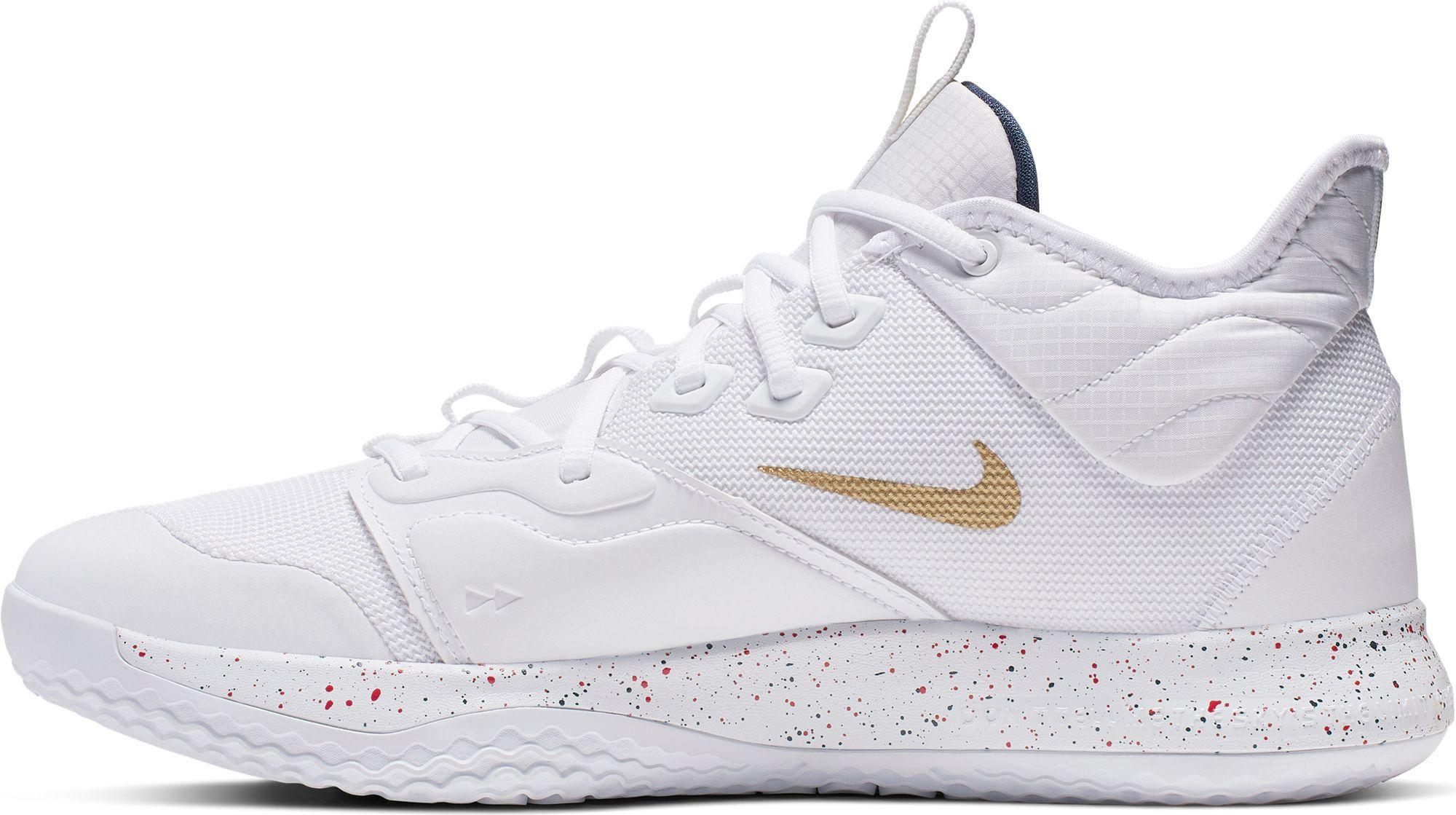 Nike Pg 3 Basketball Shoe in White/Gold (White) for Men | Lyst