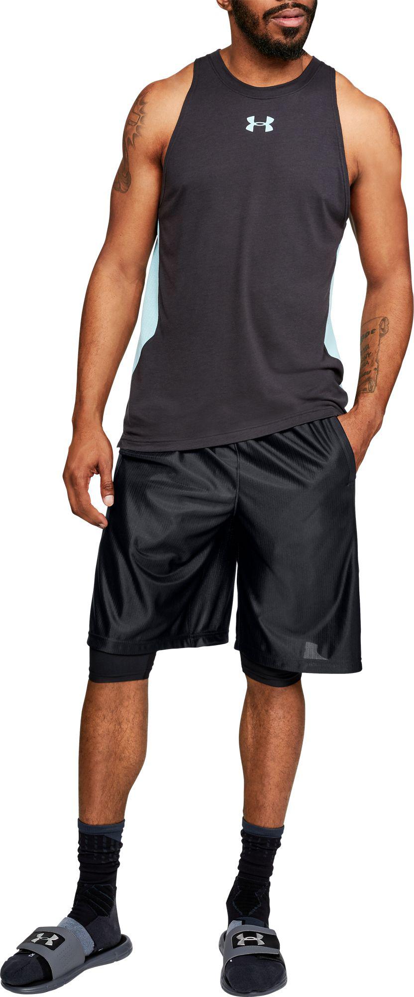 Under Armour Synthetic Perimeter Basketball Shorts in Black/Black/Black