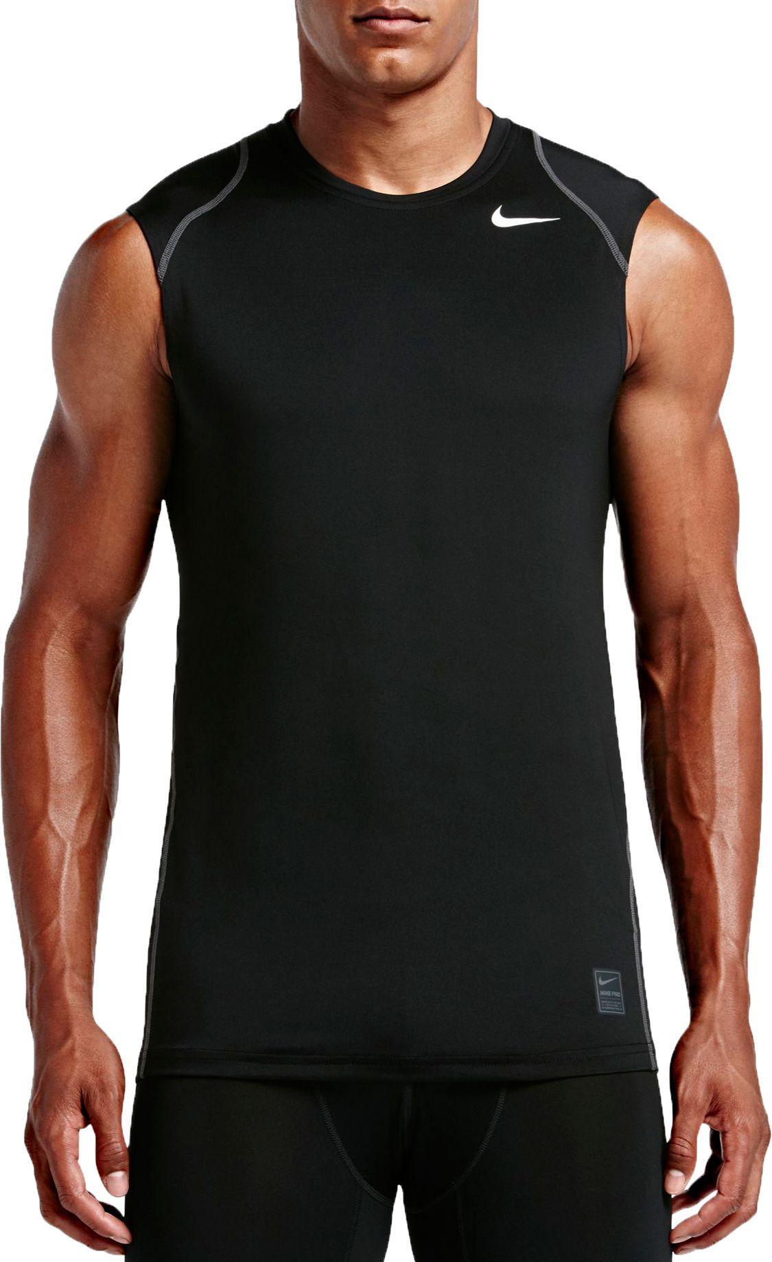 nike men's pro cool fitted sleeveless shirt