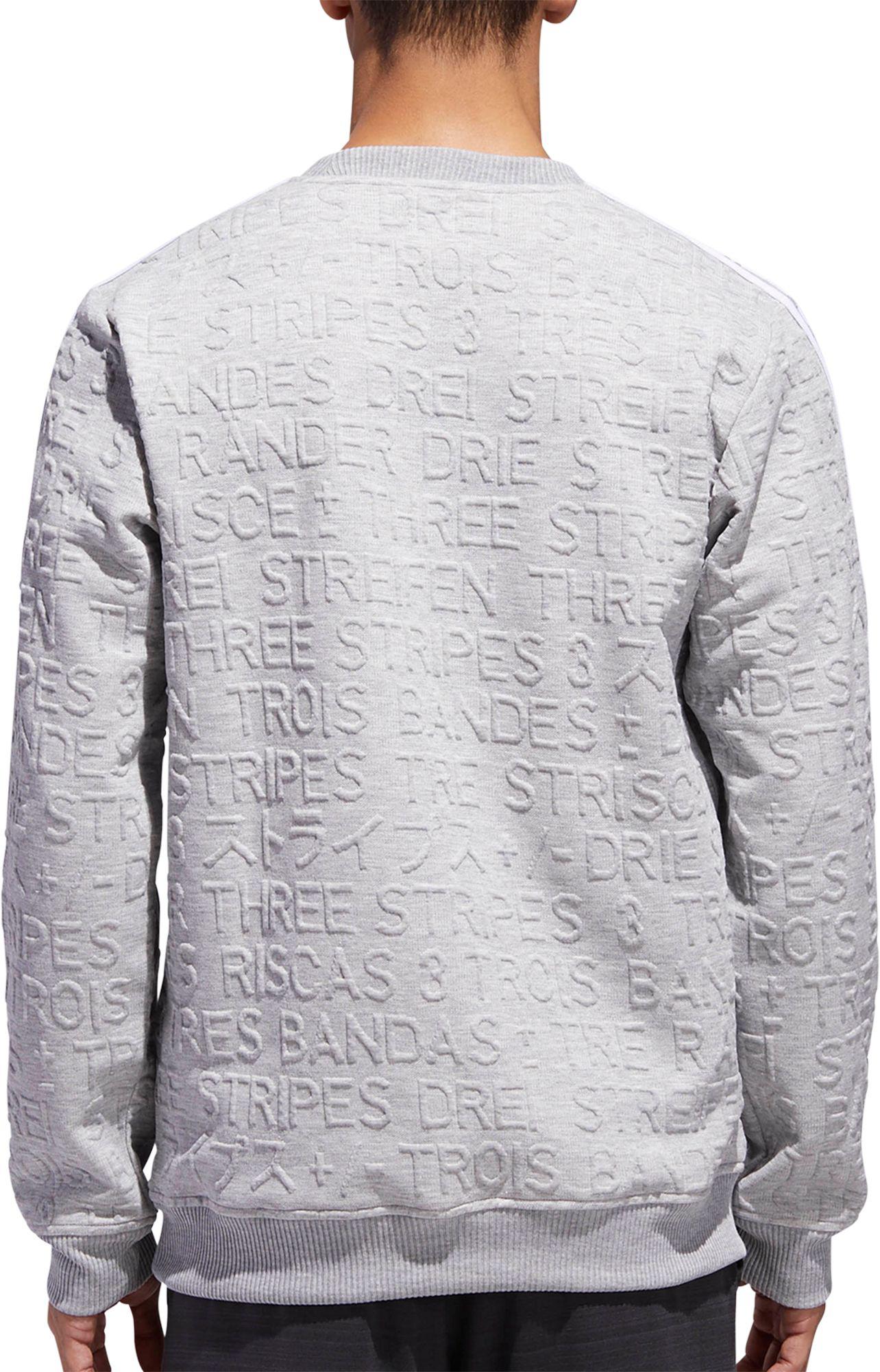 adidas men's essentials jacquard crew long sleeve shirt