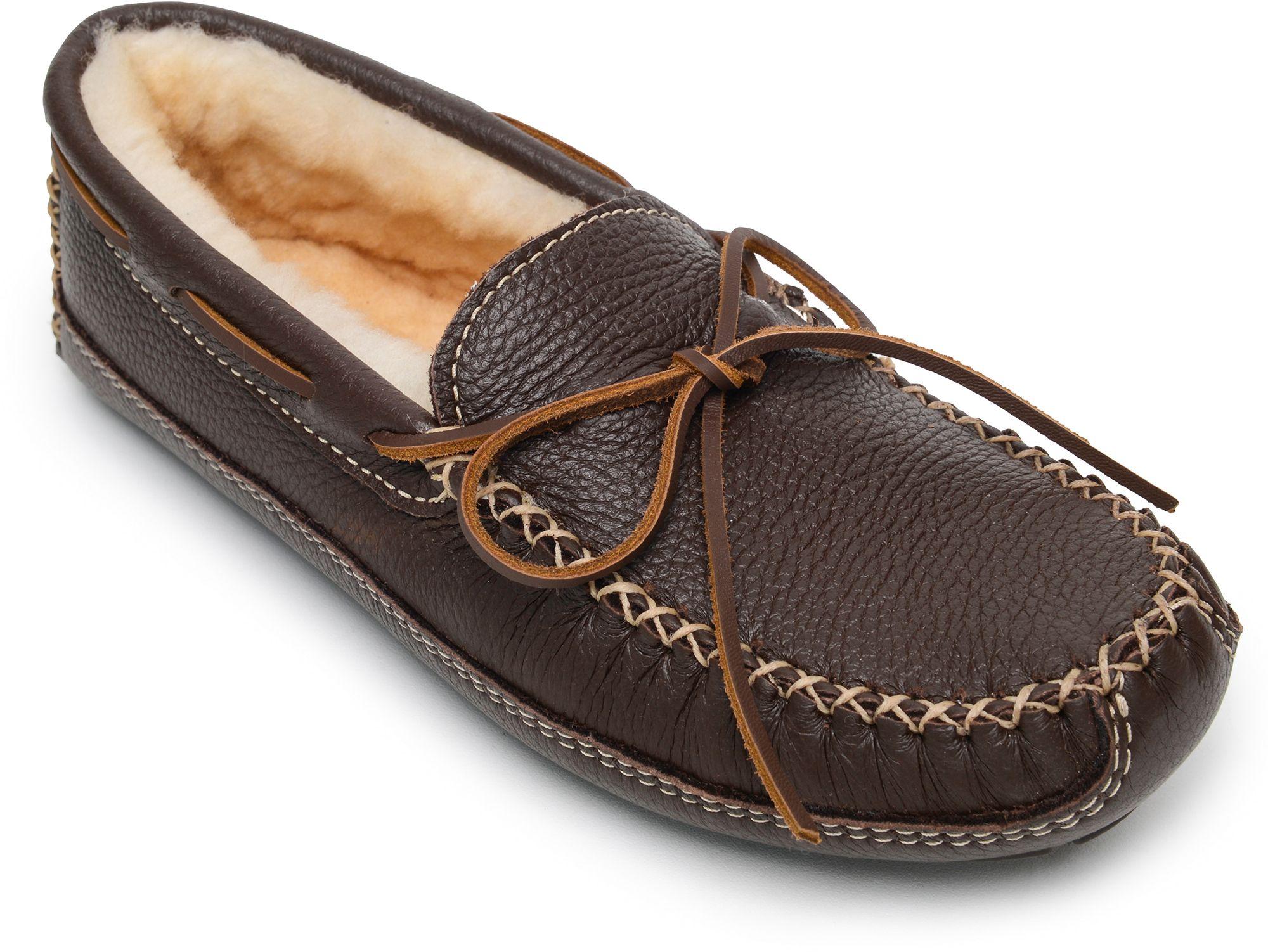 Sheepskin Moose Moccasin Slippers in Chocolate (Brown) for