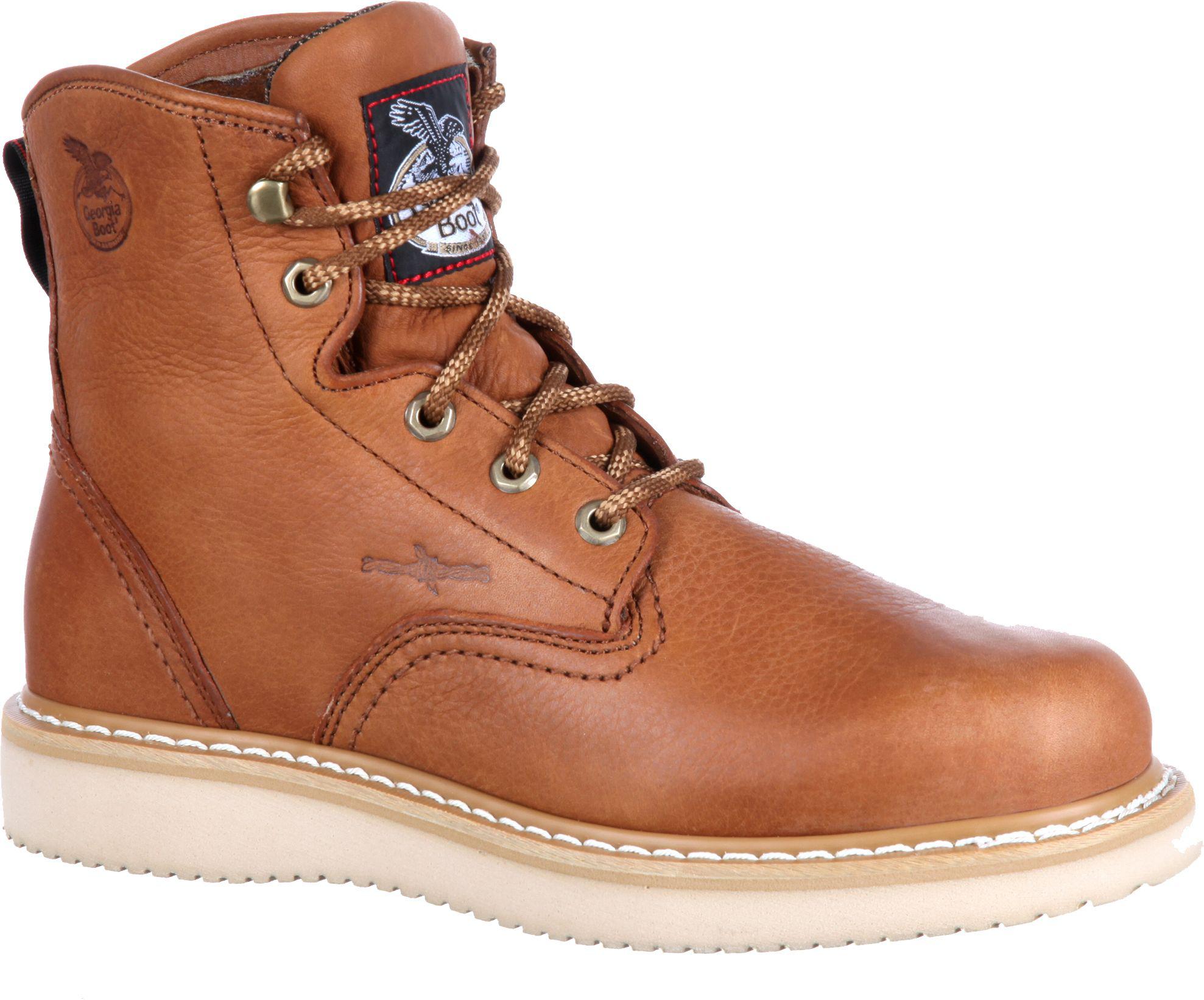 Boot Leather Boot Wedge Work Boots in Brown for Men Lyst