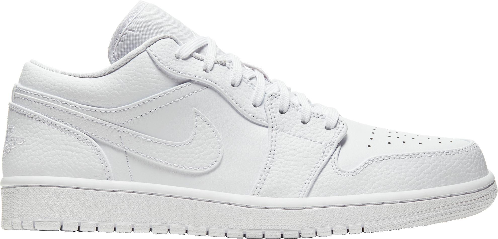 Nike Leather Jordan Air Jordan 1 Low Basketball Shoes in White/White