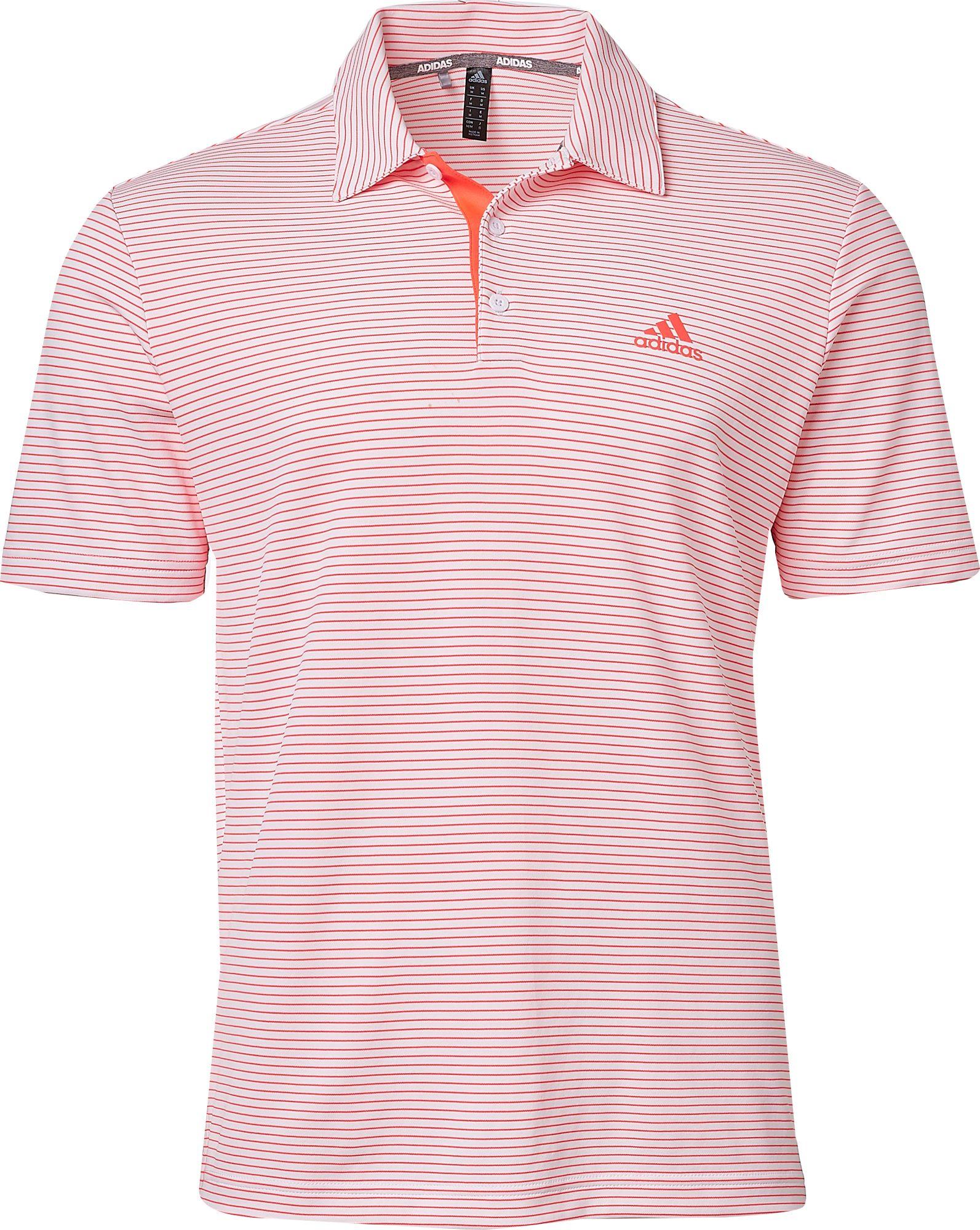 adidas men's drive 2 color stripe golf polo