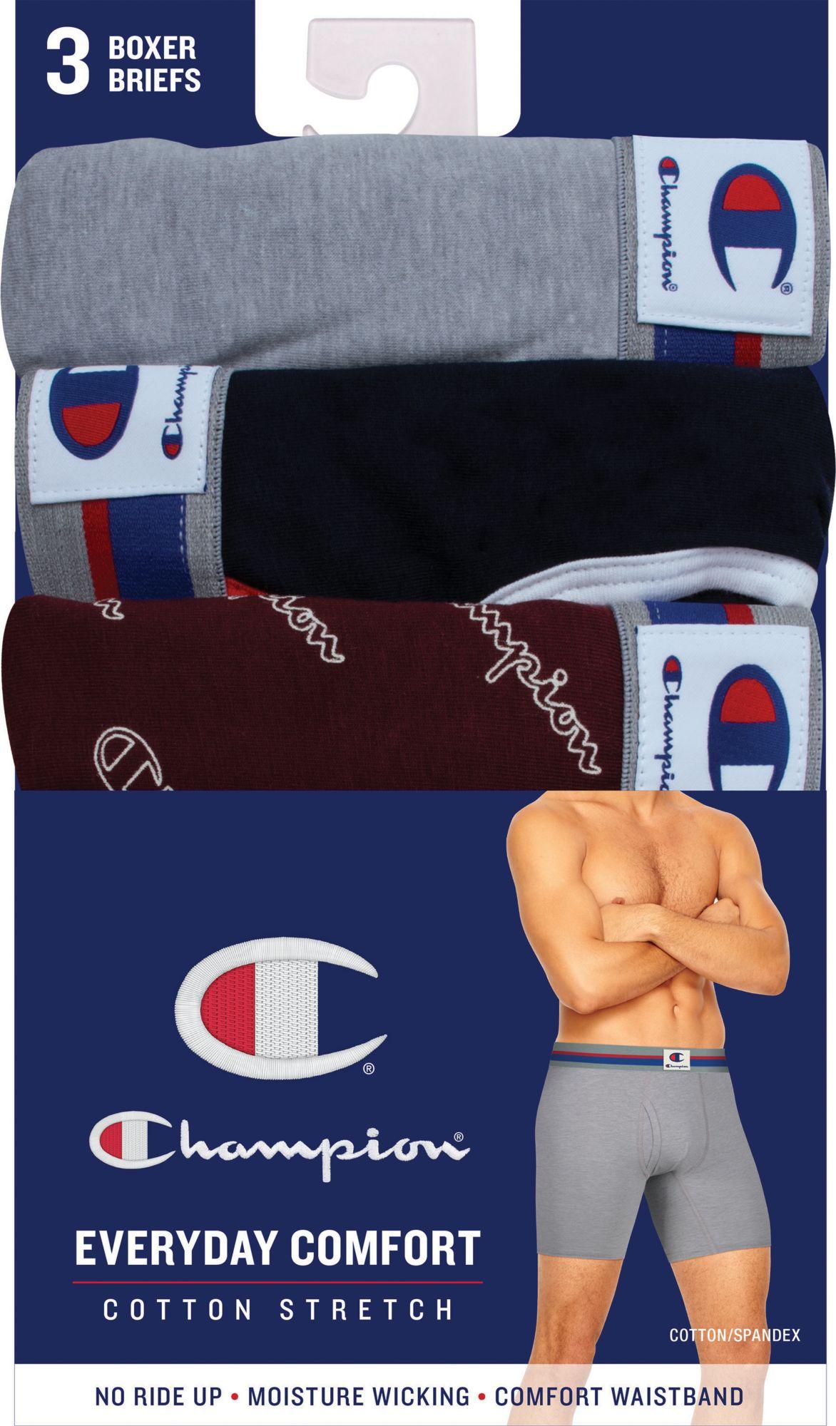 Champion Cotton 3pk. Everyday Comfort Stretch Boxer Briefs in Grey/Navy/Red (Blue) for Men Lyst
