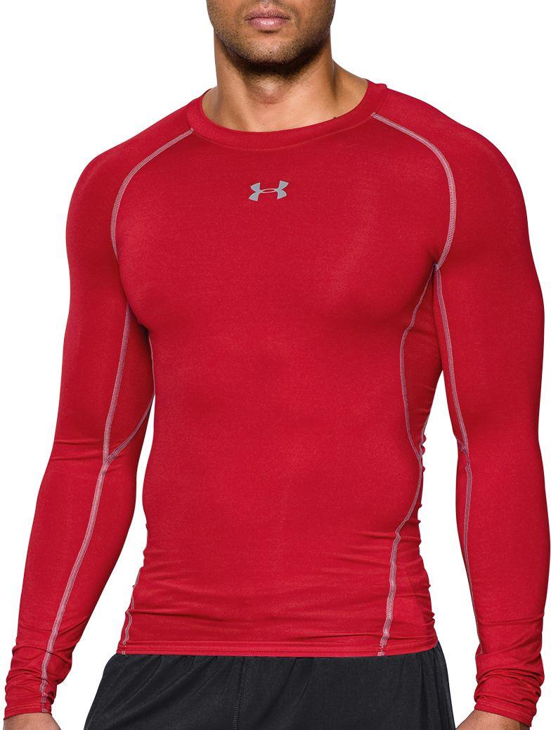 Under Armour Heatgear Armour Long Sleeve Shirt in Red/Steel (Red) for ...