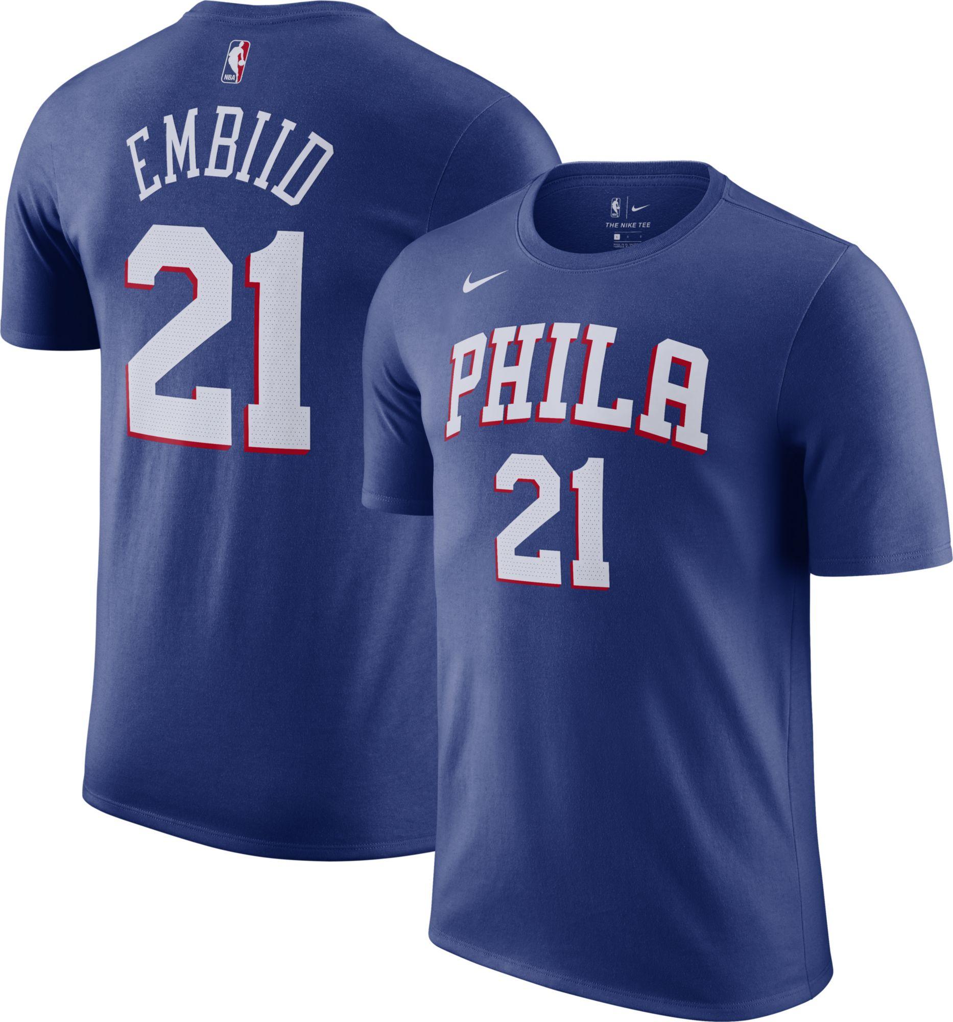 Nike Philadelphia 76ers Joel Embiid #21 Blue Cotton T-shirt for Men - Lyst