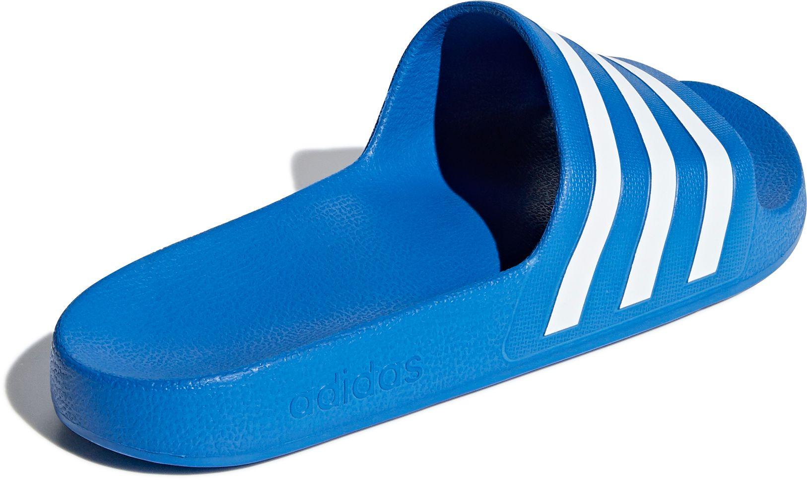 Synthetic Adilette Aqua Slides in Bright Blue/White/Bright Blue (Blue) for Men - 72% - Lyst