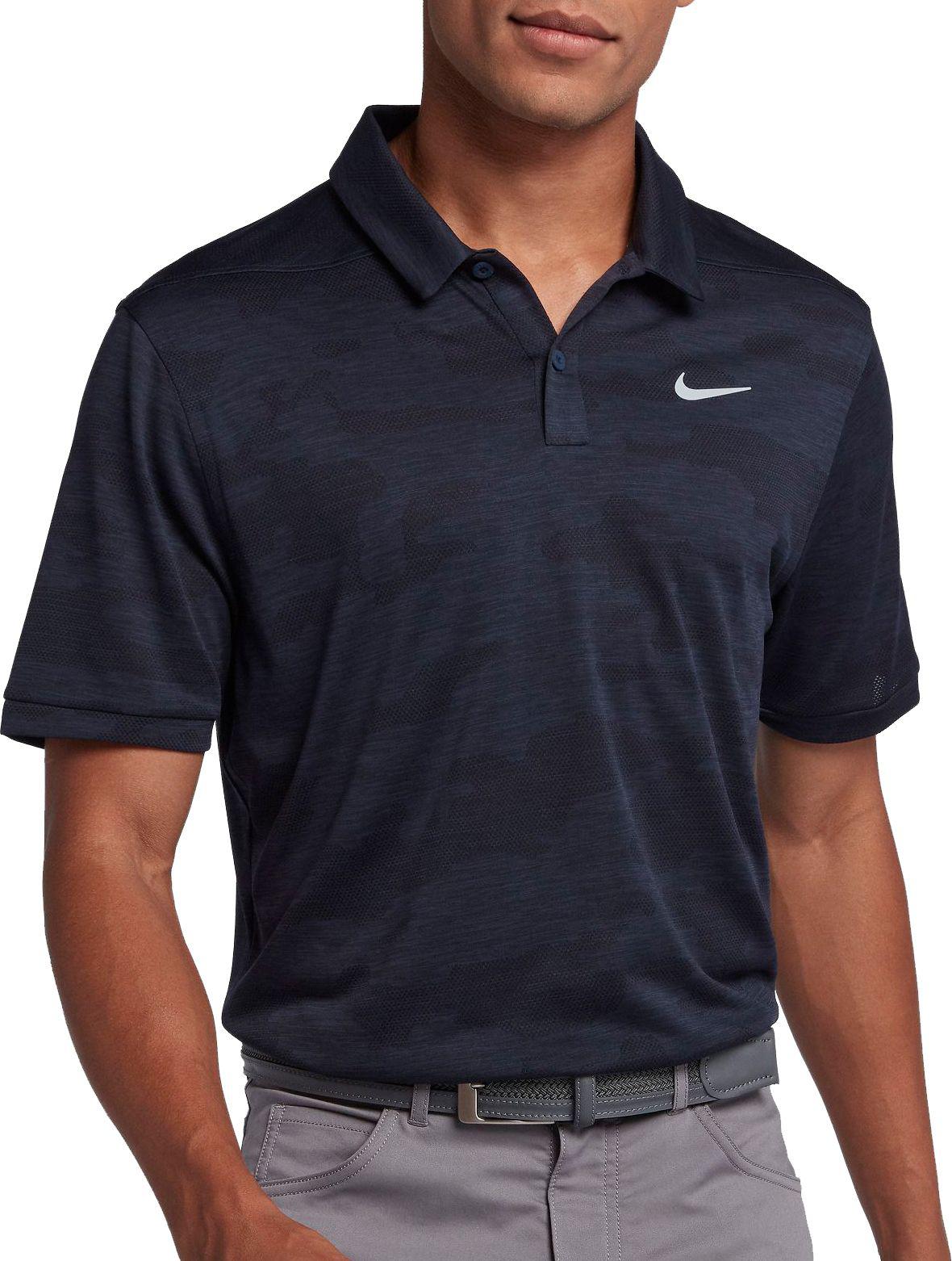 nike men's zonal cooling camo golf polo