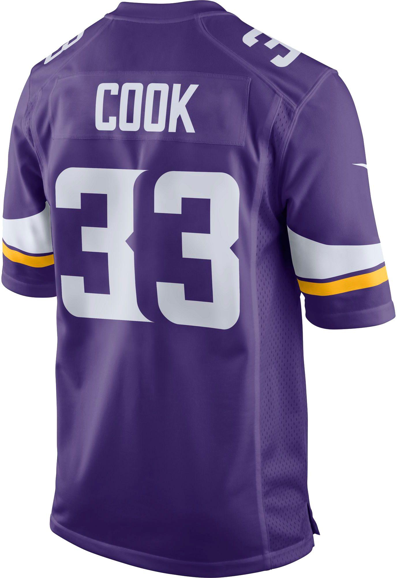 Nike Satin Home Game Jersey Minnesota Vikings Dalvin Cook #33 in Purple ...