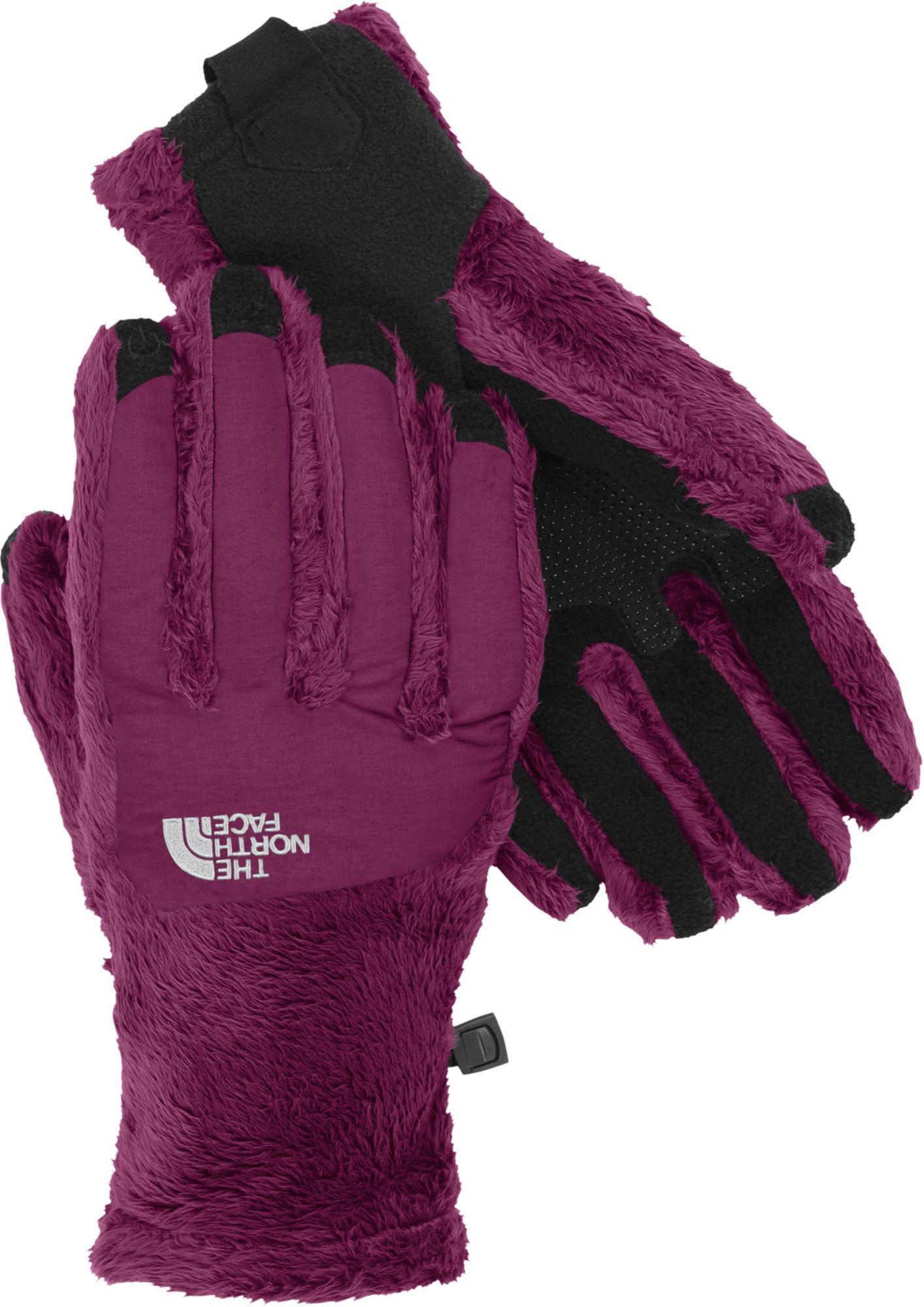 purple north face gloves
