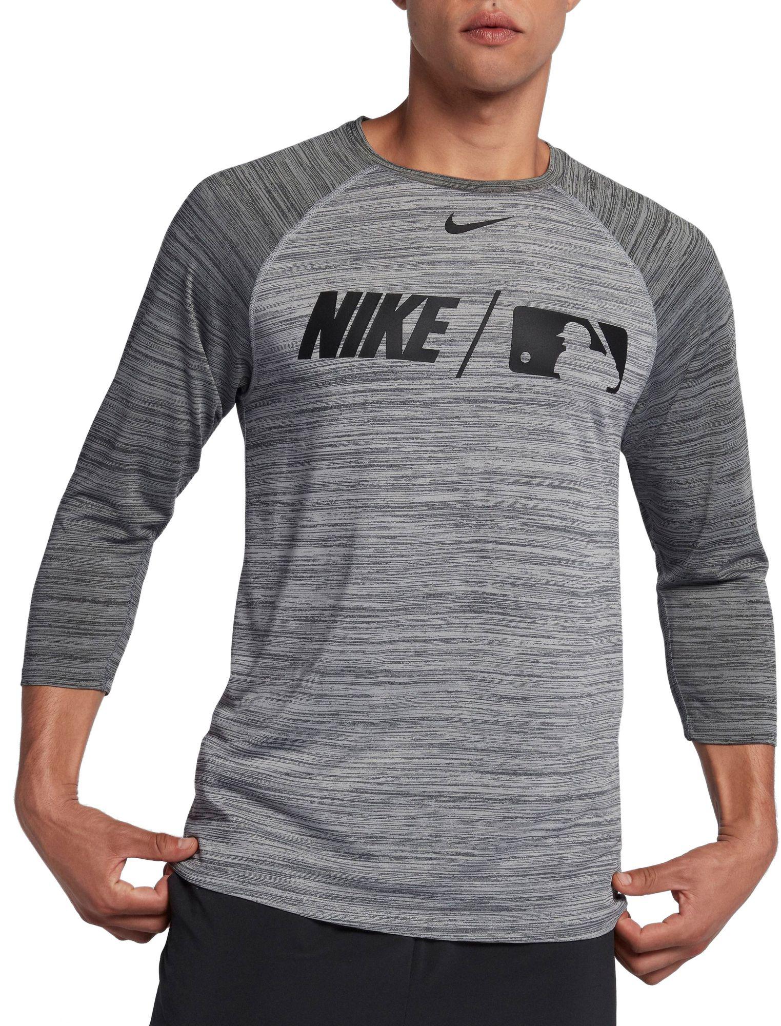 Download Nike Synthetic Dry Mlb 3/4 Sleeve Baseball T-shirt in Gray ...