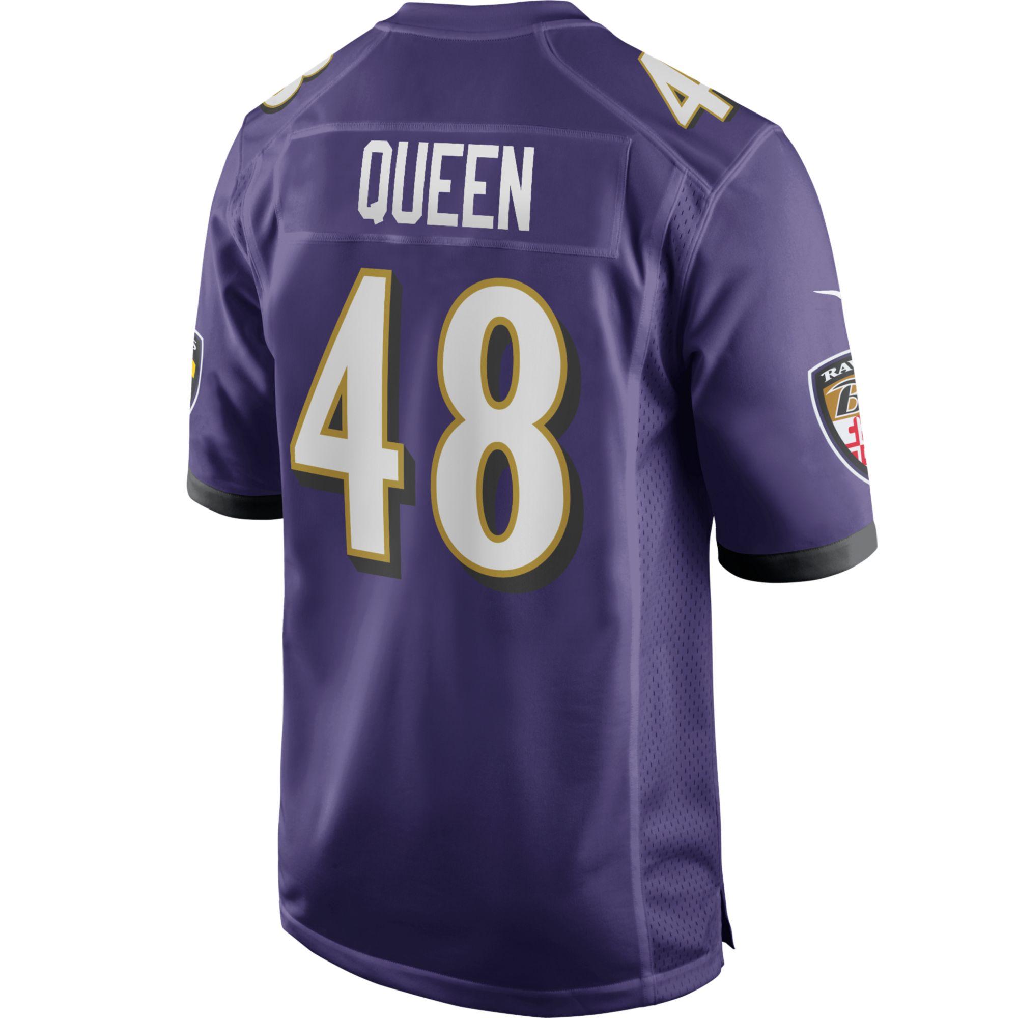 Nike Satin Baltimore Ravens Patrick Queen 48 Purple Game Jersey for