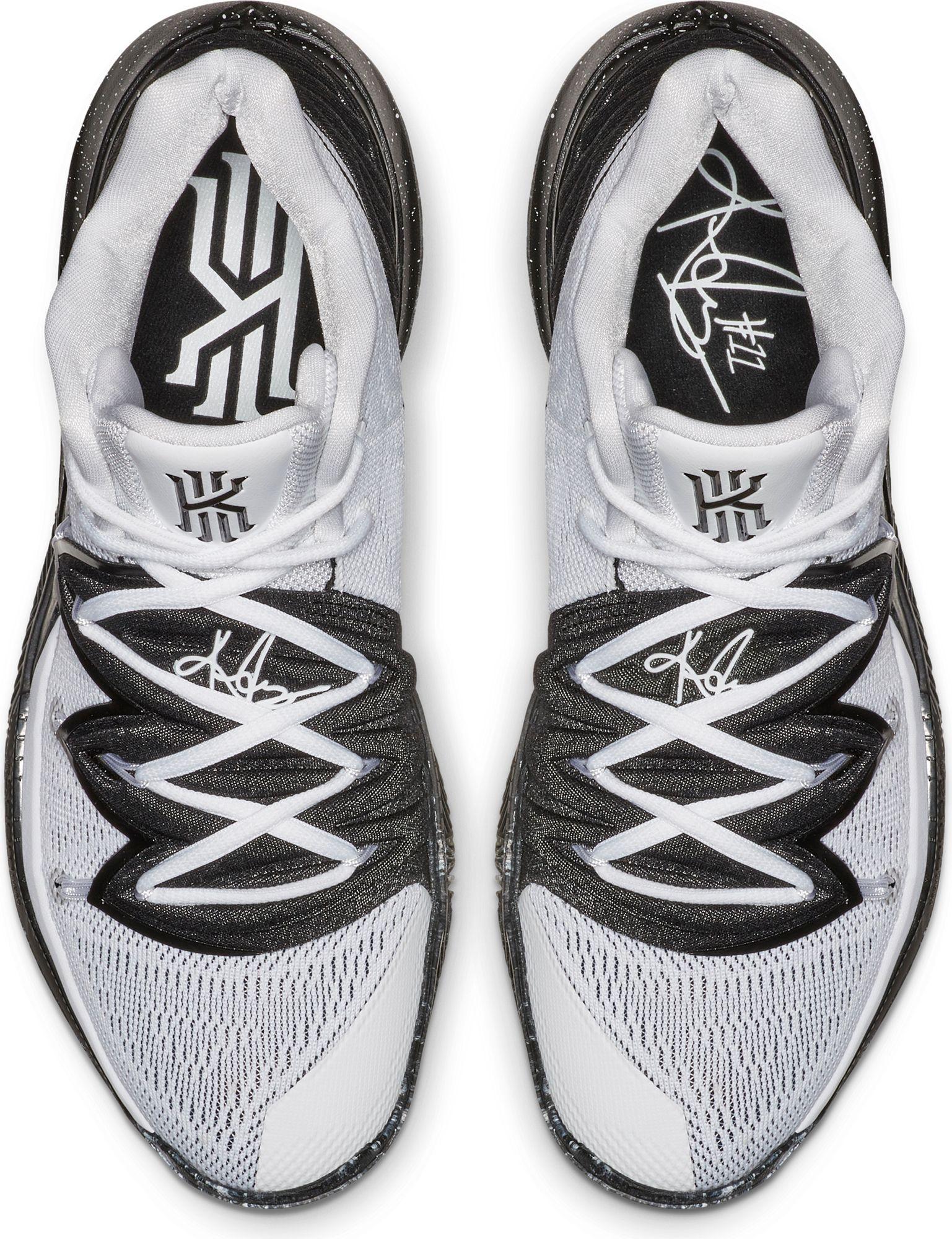 white and black kyrie 5