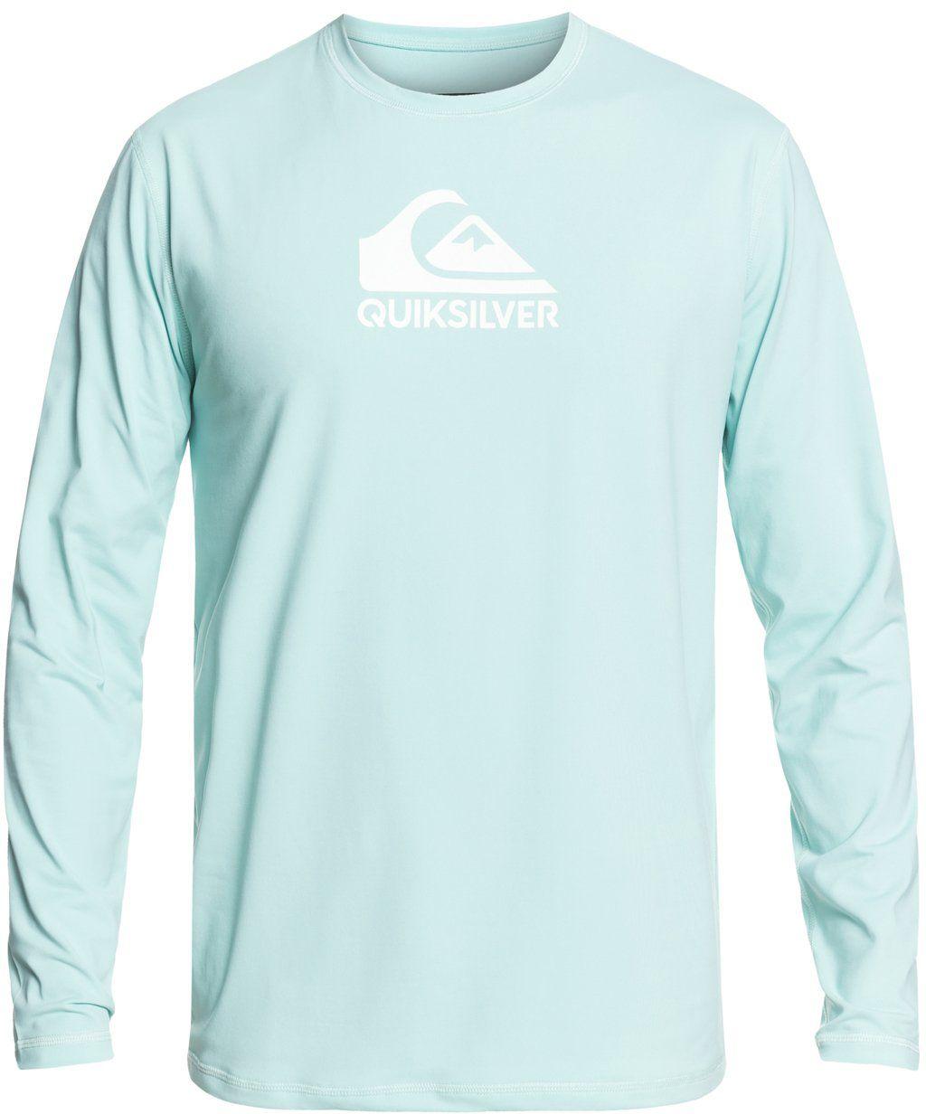 Quiksilver Synthetic Solid Streak Long Sleeve Rash Guard in Pastel Turquoise (Blue) for Men Lyst