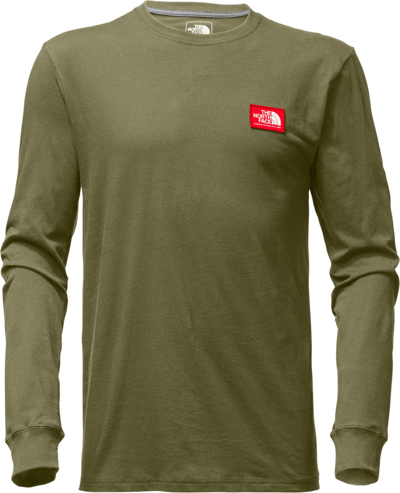 the north face long sleeve patch tee