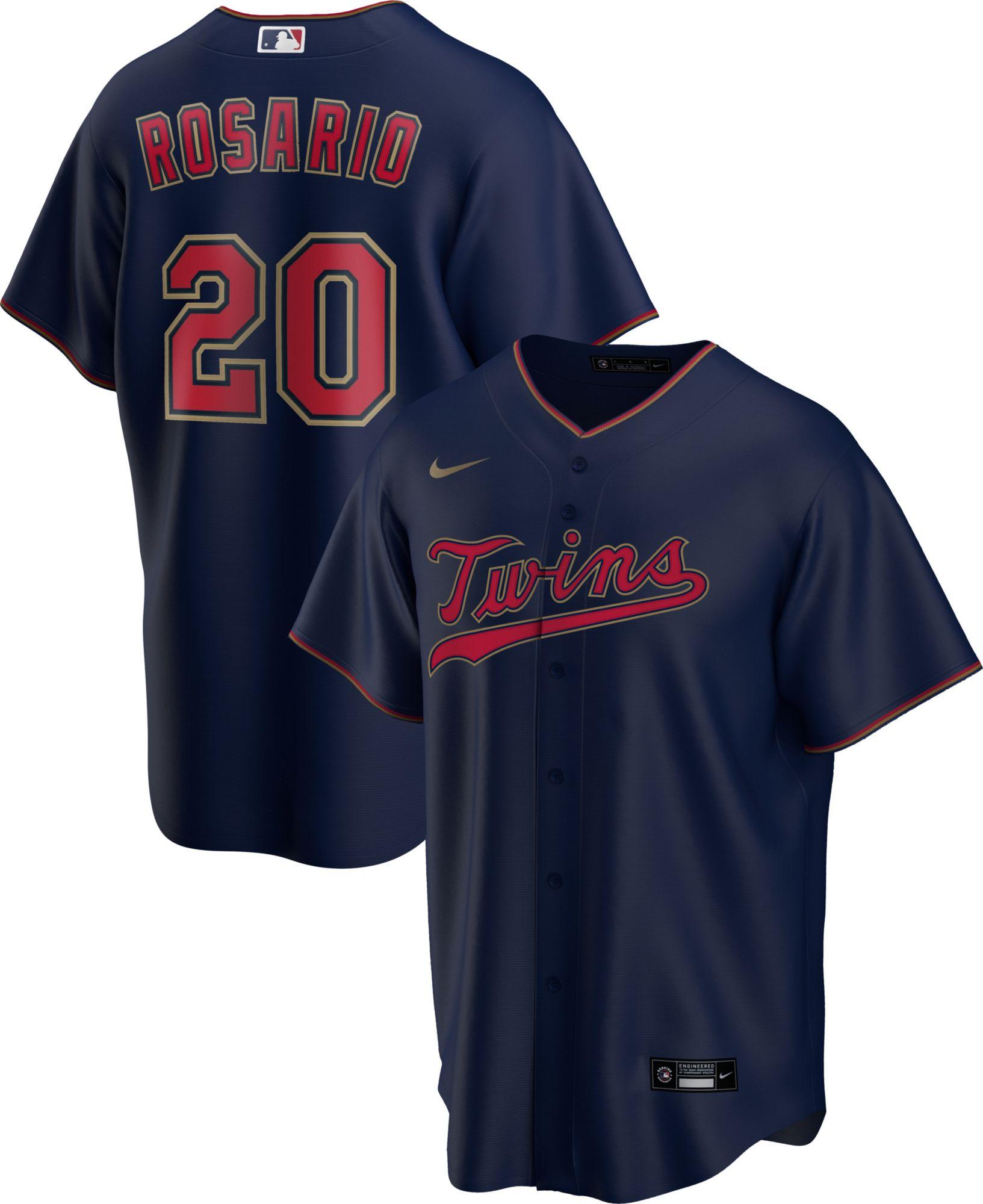 Nike Replica Minnesota Twins Eddie Rosario 20 Navy Cool Base Jersey in