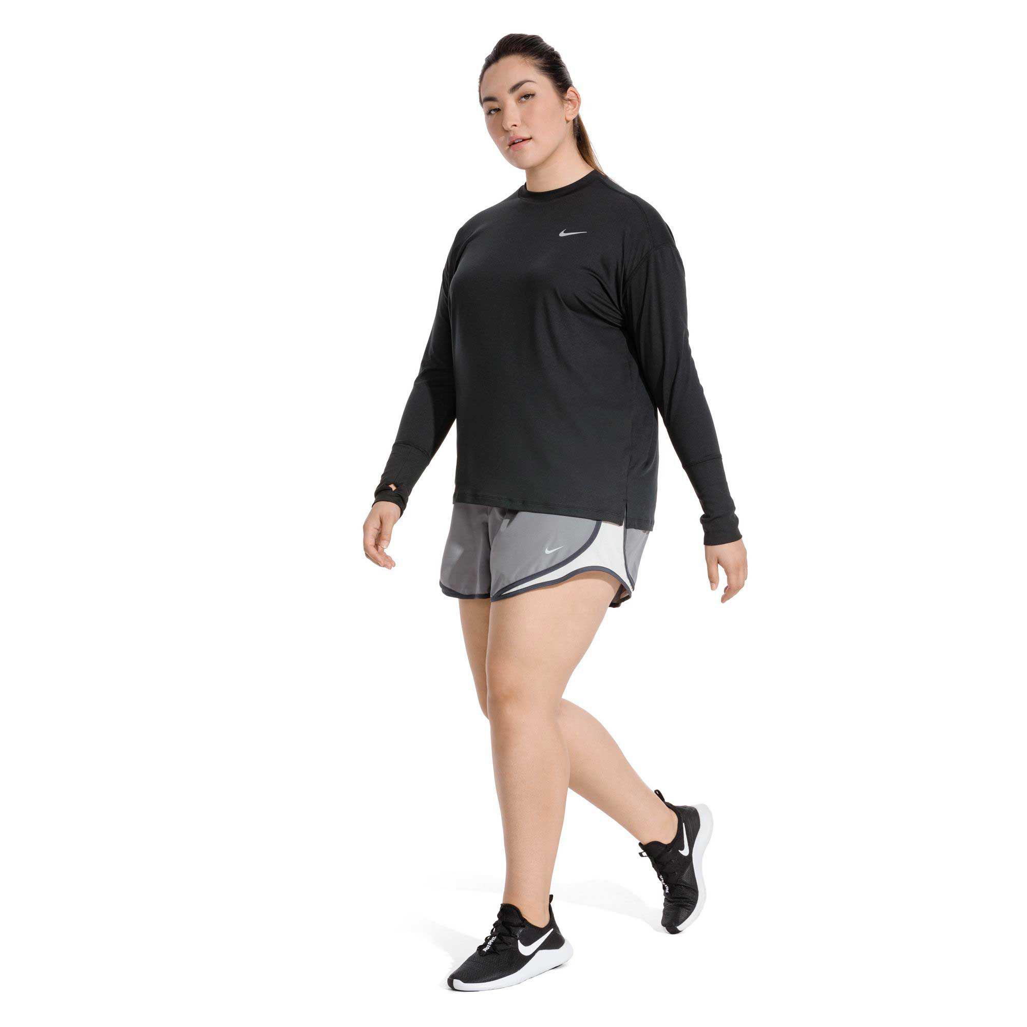 Nike Synthetic Plus Size Dry Element Long Sleeve Running Shirt in Black