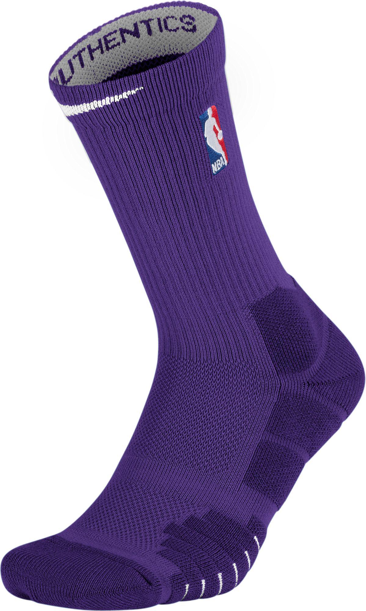 white and purple nike socks