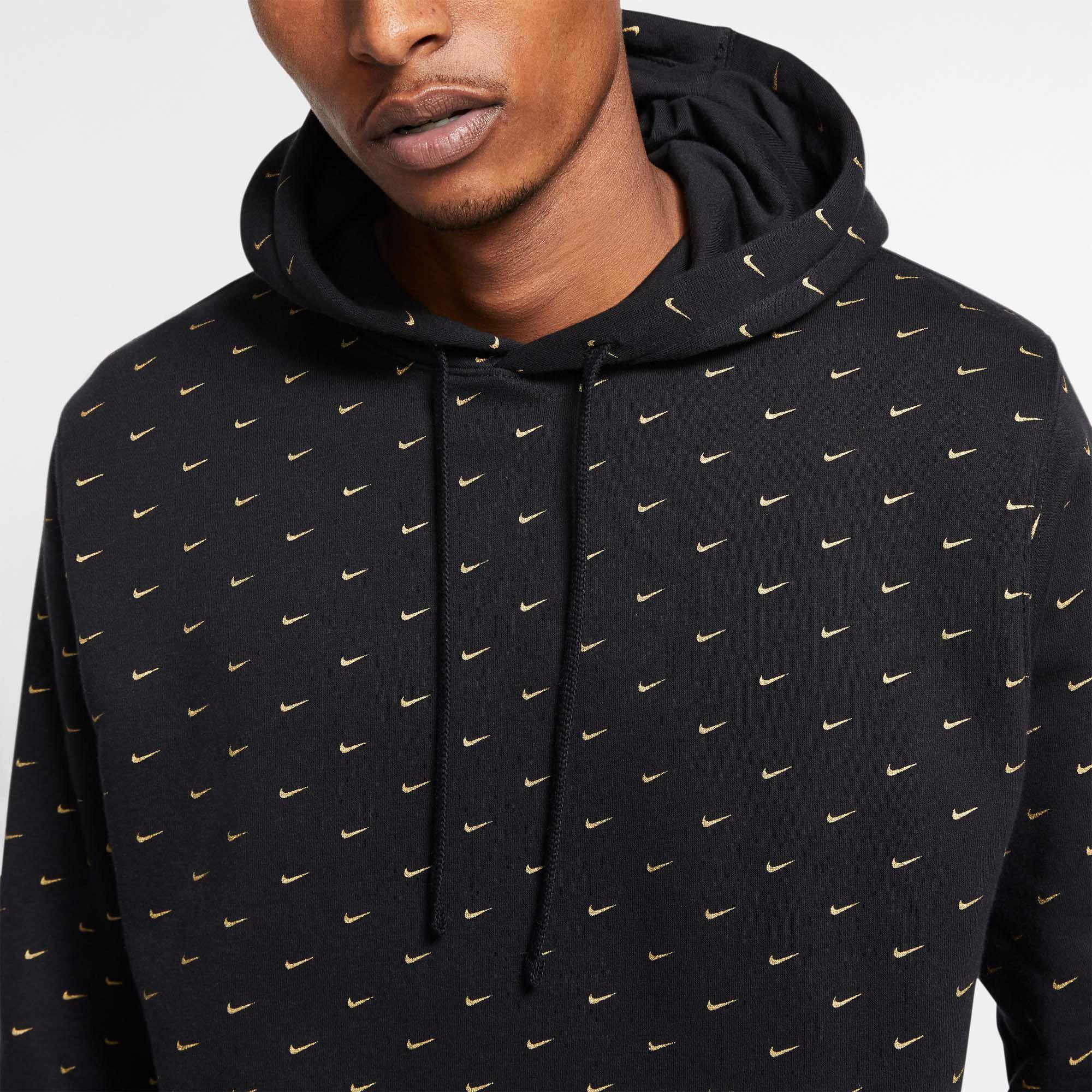 black nike check hoodie