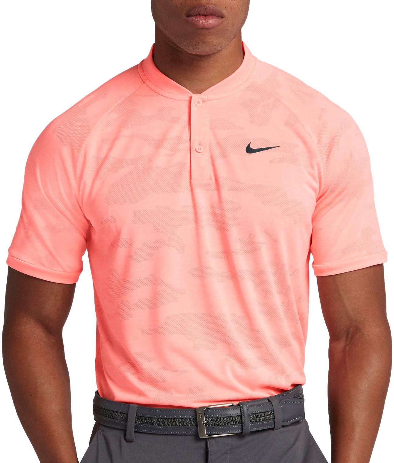 tiger woods pink and white golf shirt 